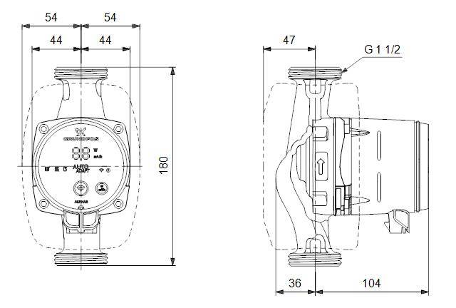 GRUNDFOS Hocheffizienz Umwälzpumpe ALPHA3 25-60 180 1x230V G1_1/2 DACH