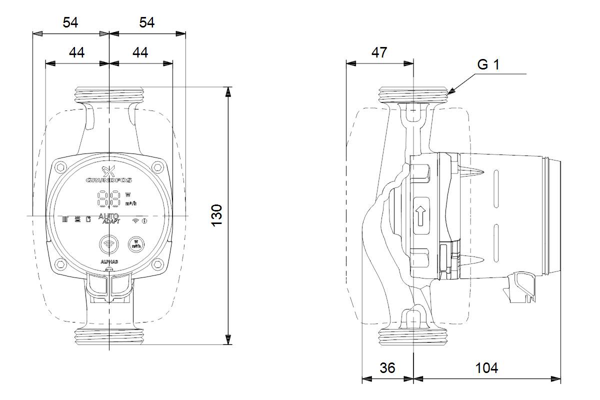 GRUNDFOS Hocheffizienz Umwälzpumpe ALPHA3 25-60 180 1x230V G1_1/2 DACH