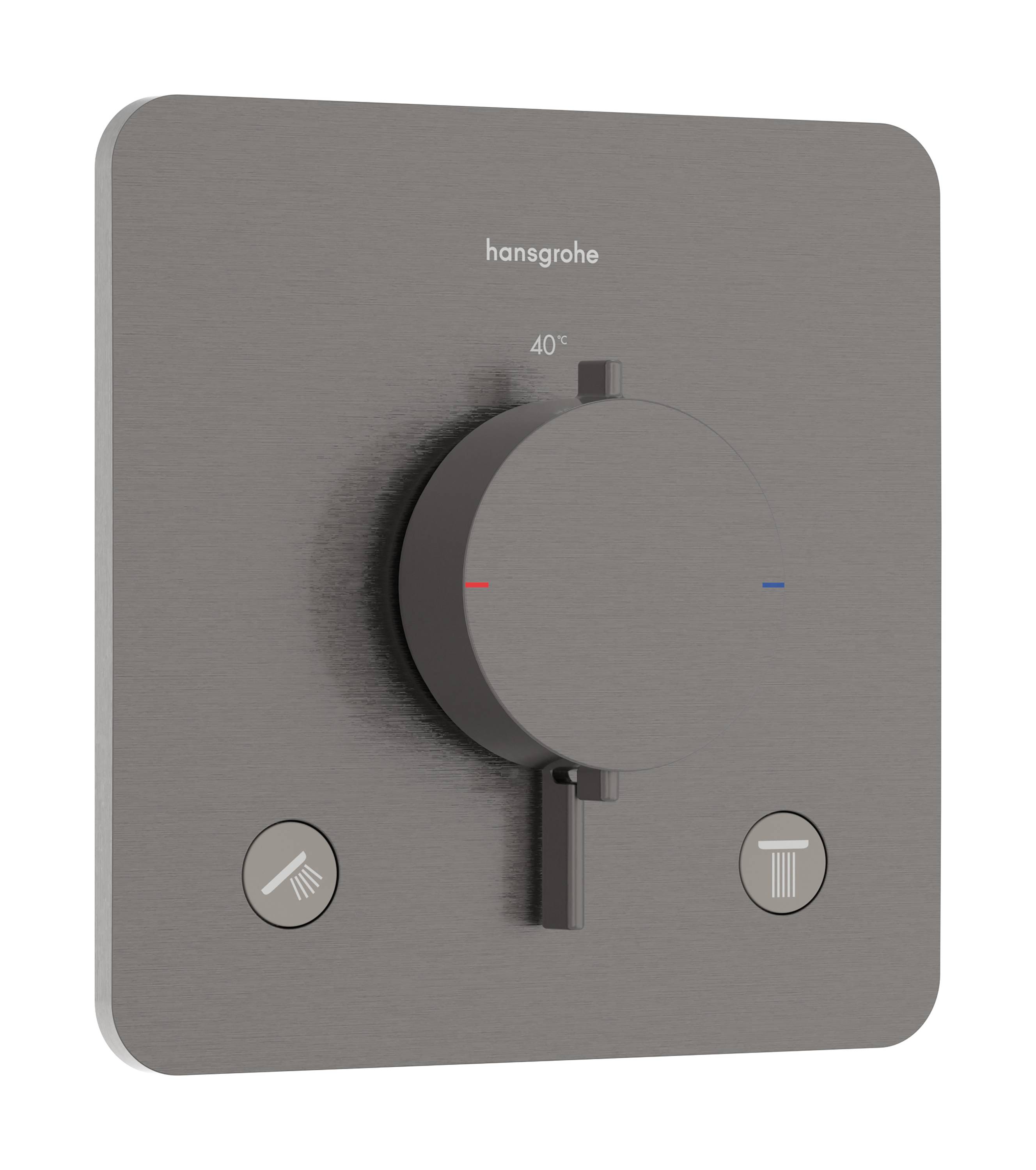 Hansgrohe Ecostat Comfort Q Thermostat Unterputz, 25,7l/min, für 2 Verbraucher, Brushed Black Chrome