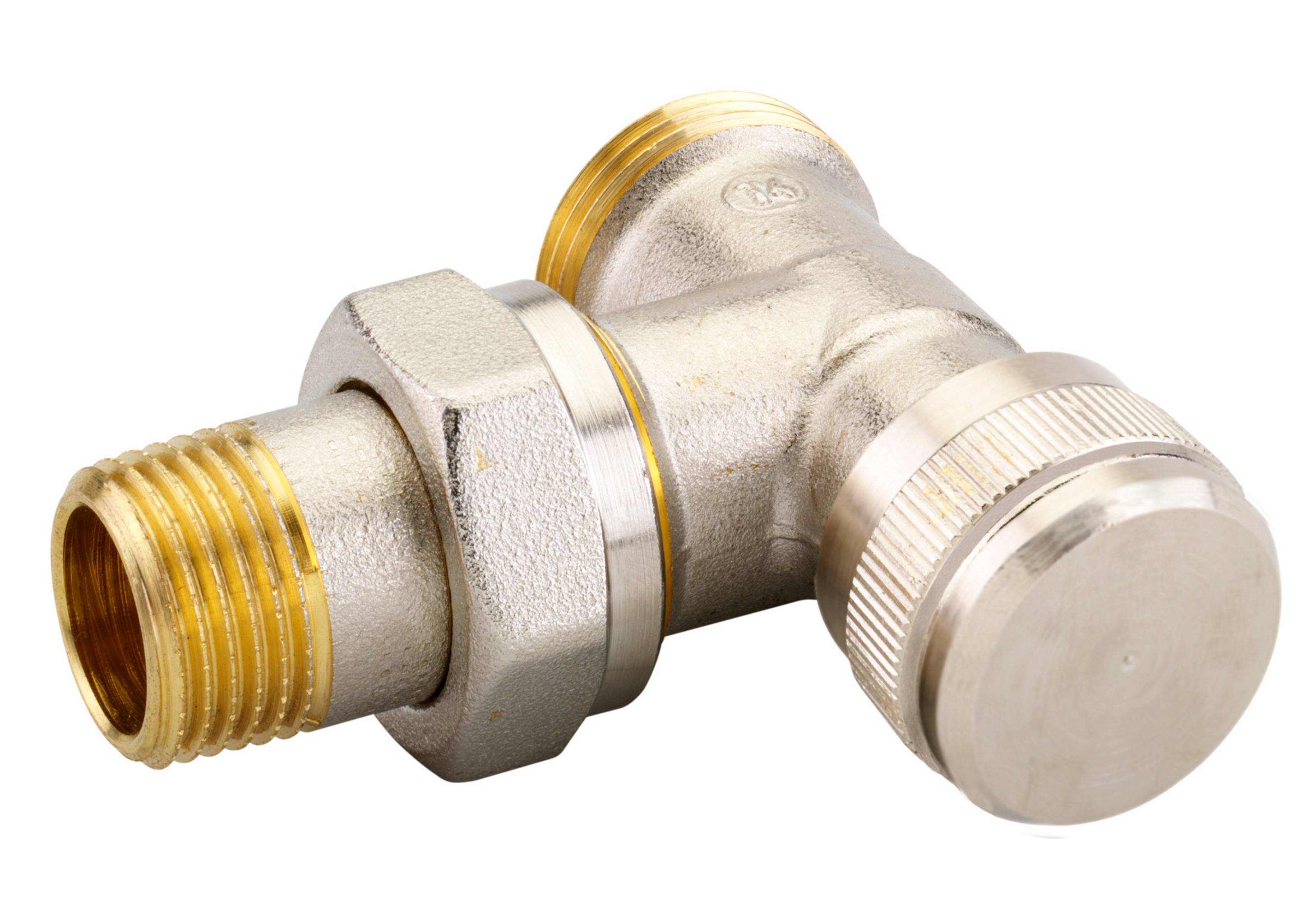 Danfoss Rücklaufverschraubung RLV 15 G 3/4" AG, Eckausführung, vernickelt