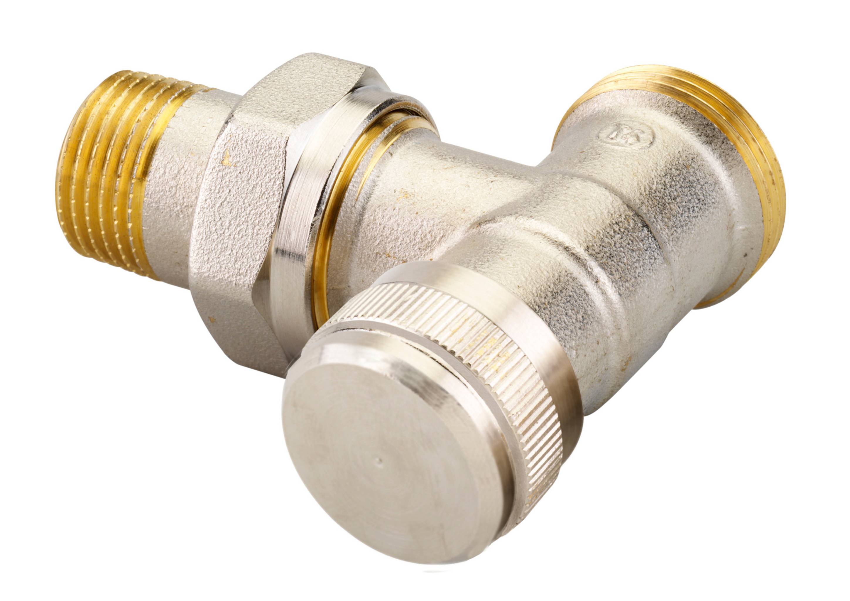 Danfoss Rücklaufverschraubung RLV 15 G 3/4" AG, Eckausführung, vernickelt