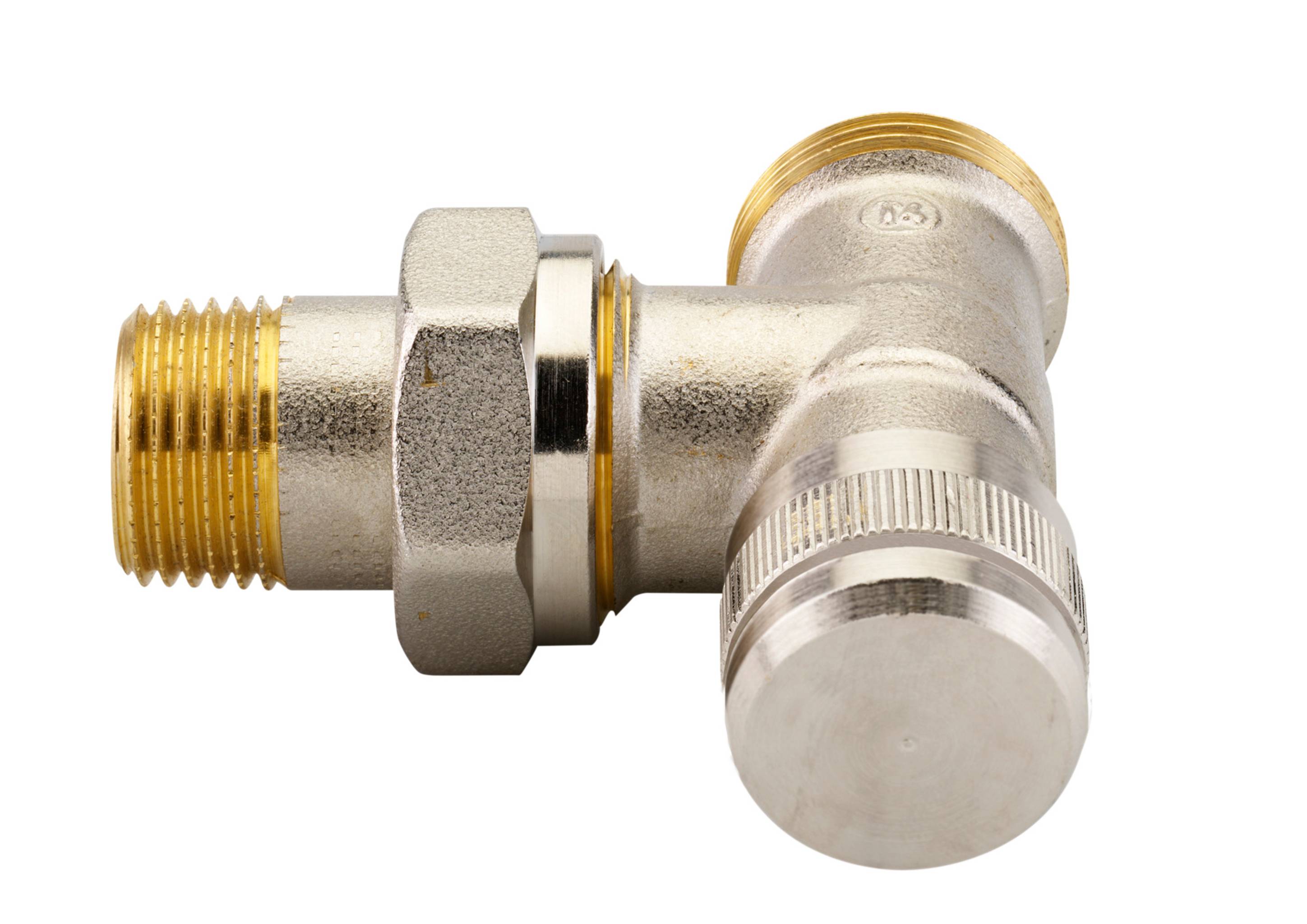 Danfoss Rücklaufverschraubung RLV 15 G 3/4" AG, Eckausführung, vernickelt