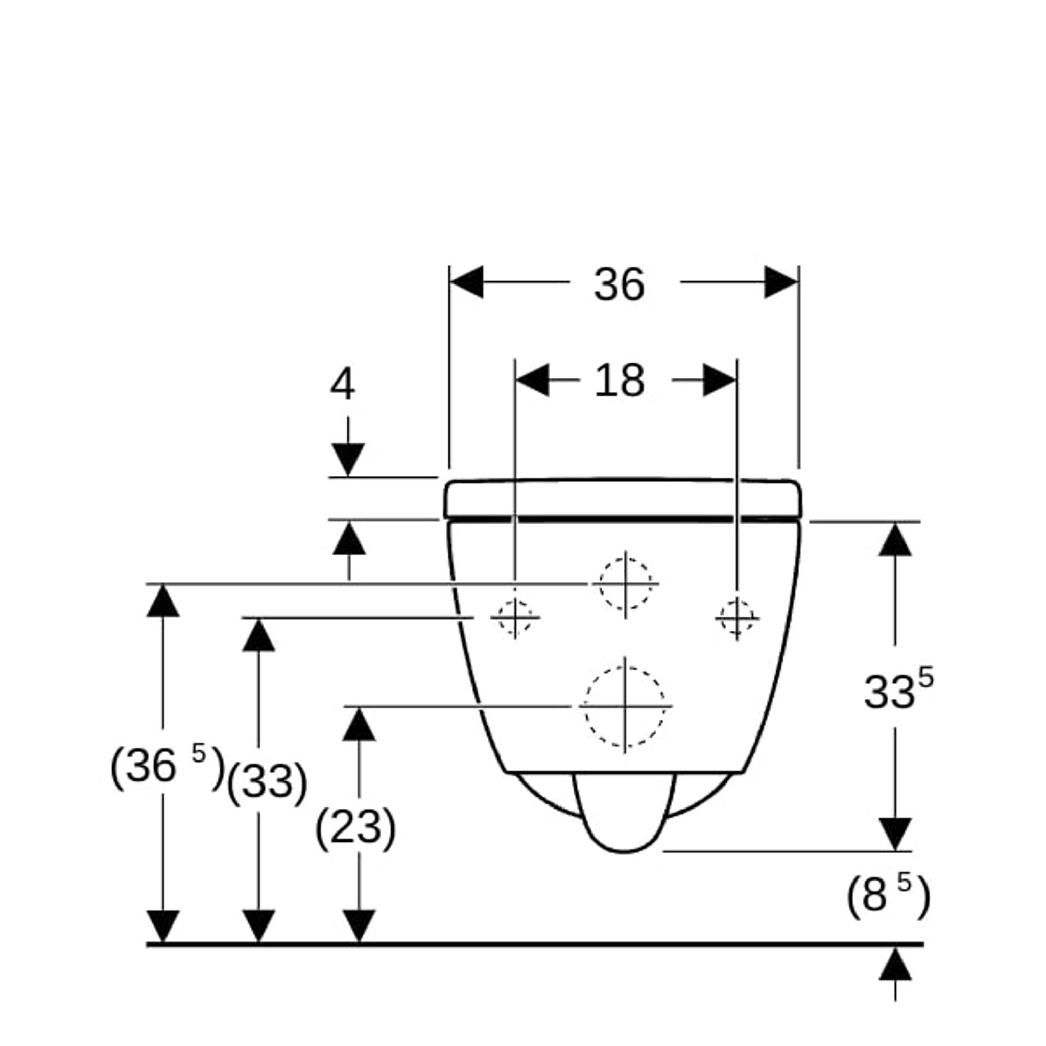 Geberit iCon Set WWC-T Turboflush vkA verkuerzte Ausladung, mit WC-Sitz, 1 Stk.