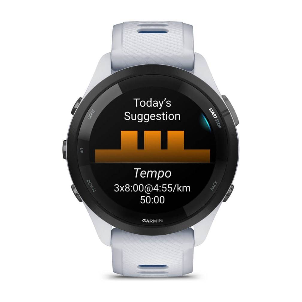 Garmin Forerunner 265 - 46 mm - Whitestone - intelligente Uhr mit Riemen - Handgelenkgröße: 135-205 mm - Anzeige 3.25 cm