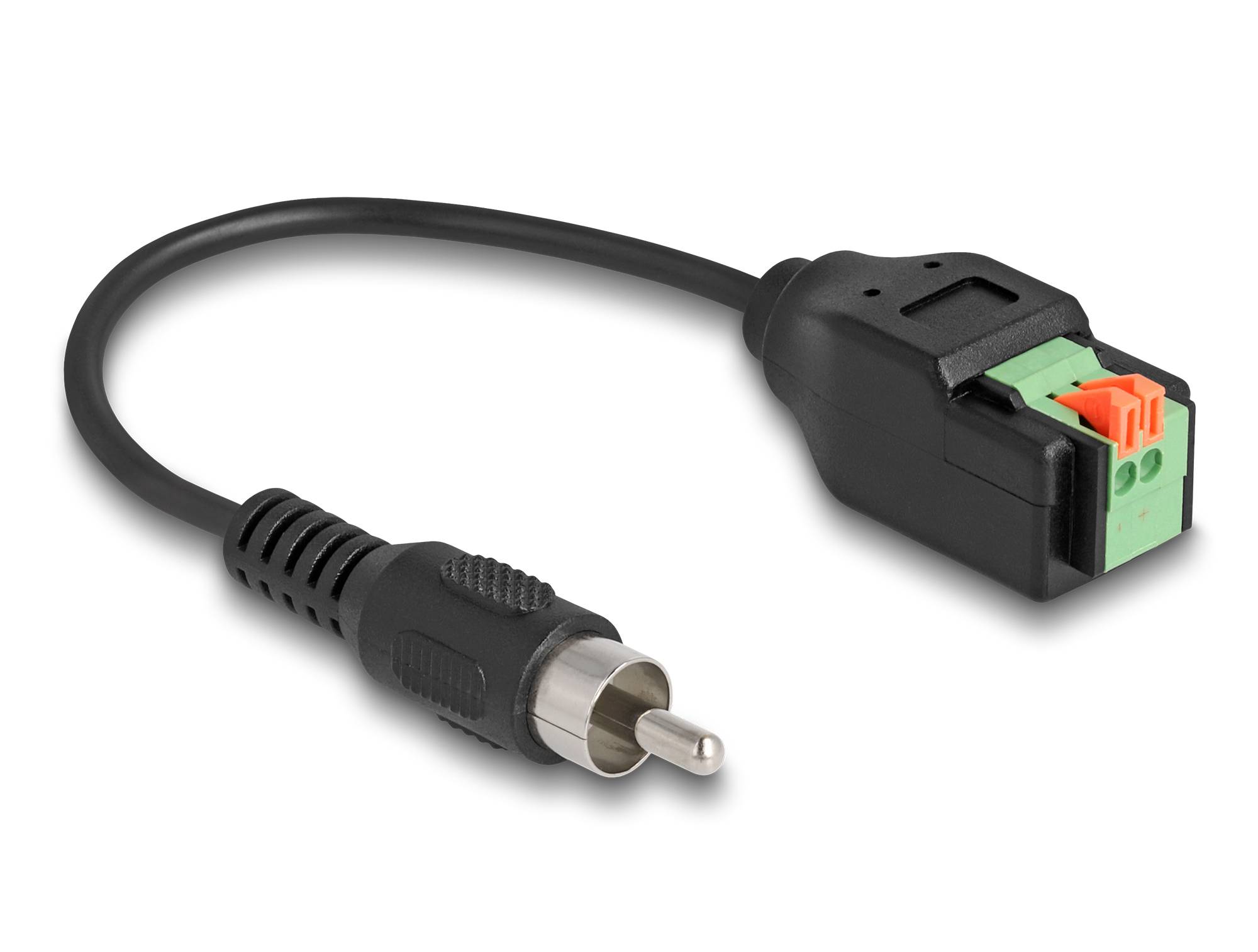 Delock Audio-Adapter - 2-polige Klemmleiste zu RCA männlich - 15 cm - Schwarz