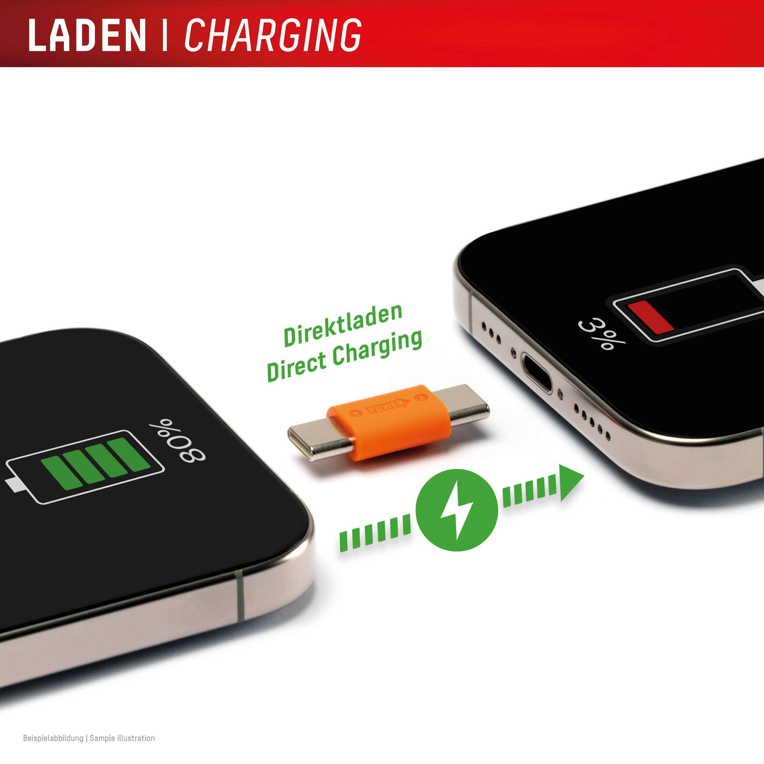 Displex Phone-to-Phone Notfall-Lader, USB-C, 2er Set 02190