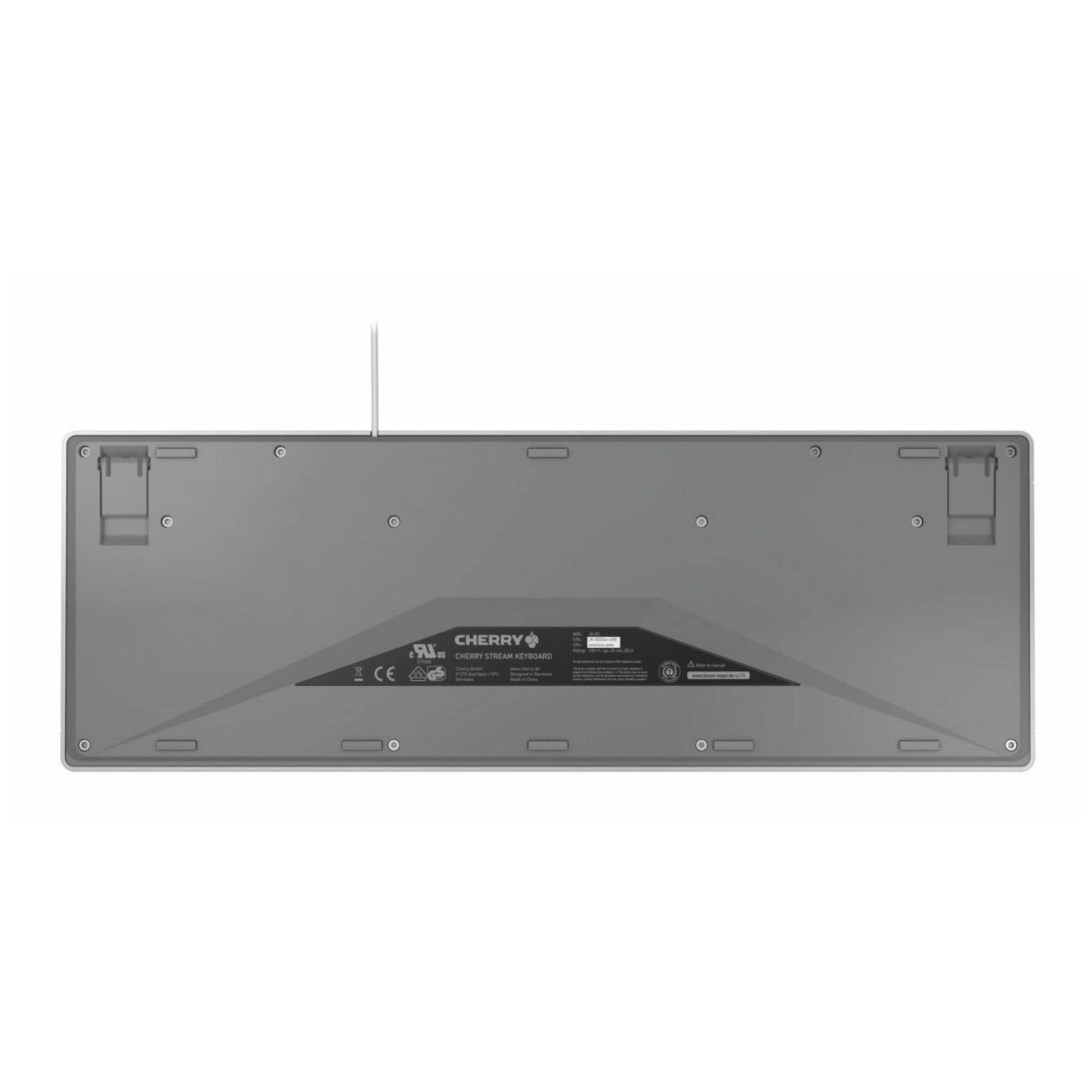 CHERRY STREAM KEYBOARD, Volle Größe (100%), Kabelgebunden, USB, Scherenschalter, QWERTZ, Hellgrau