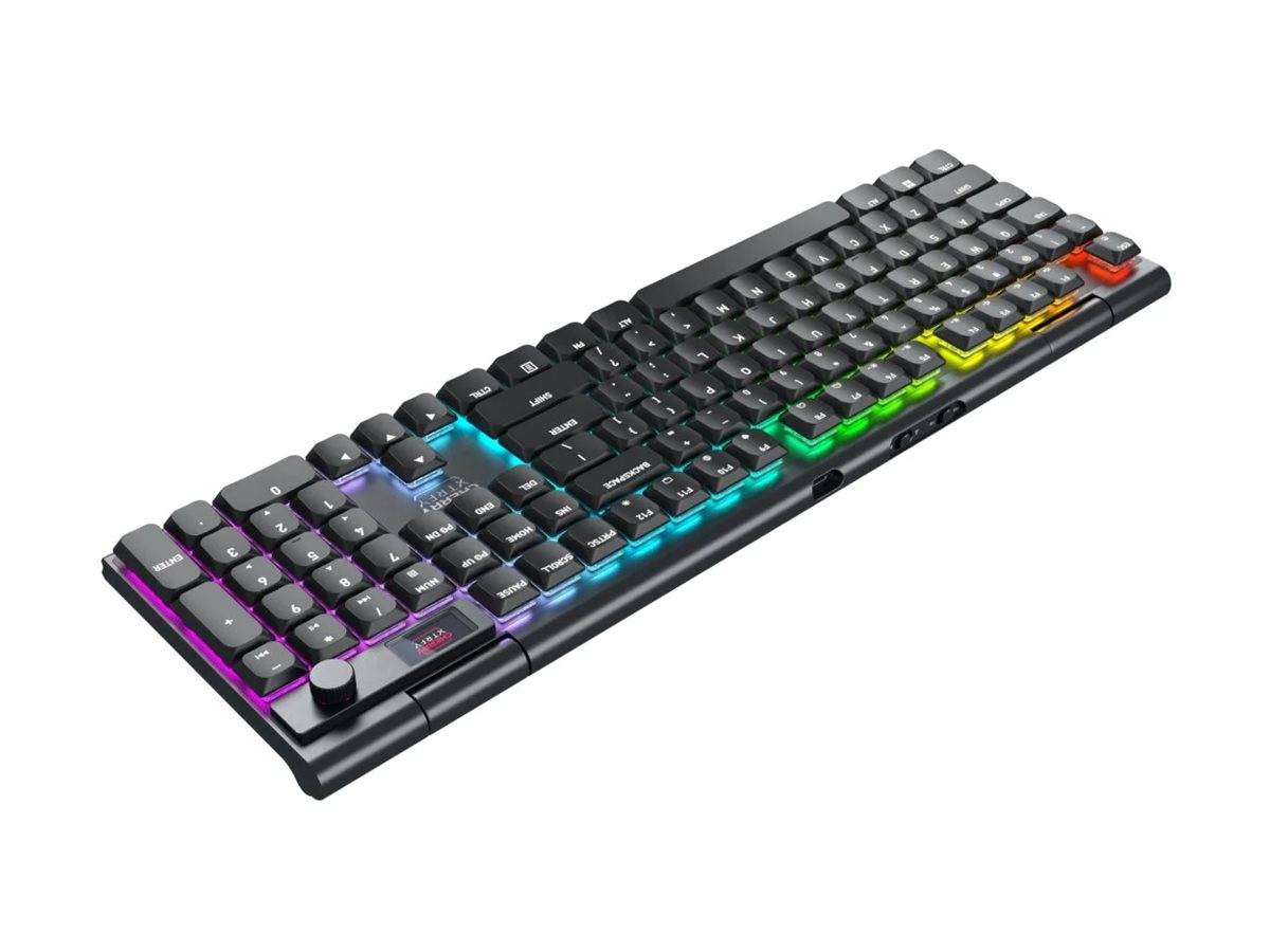 Cherry XTRFY MX 10.1 Wireless, Verkabelt & Kabellos, USB + RF Wireless + Bluetooth, Mechanischer Switch, QWERTY, RGB-L