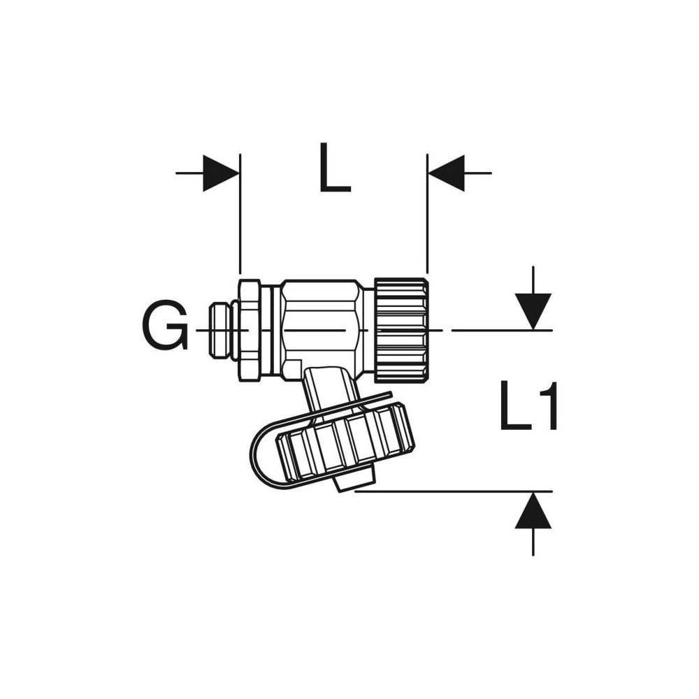 Geberit Entleerventil, DN 8, G 1/4", 4,5cm, Rotguss, 241576001