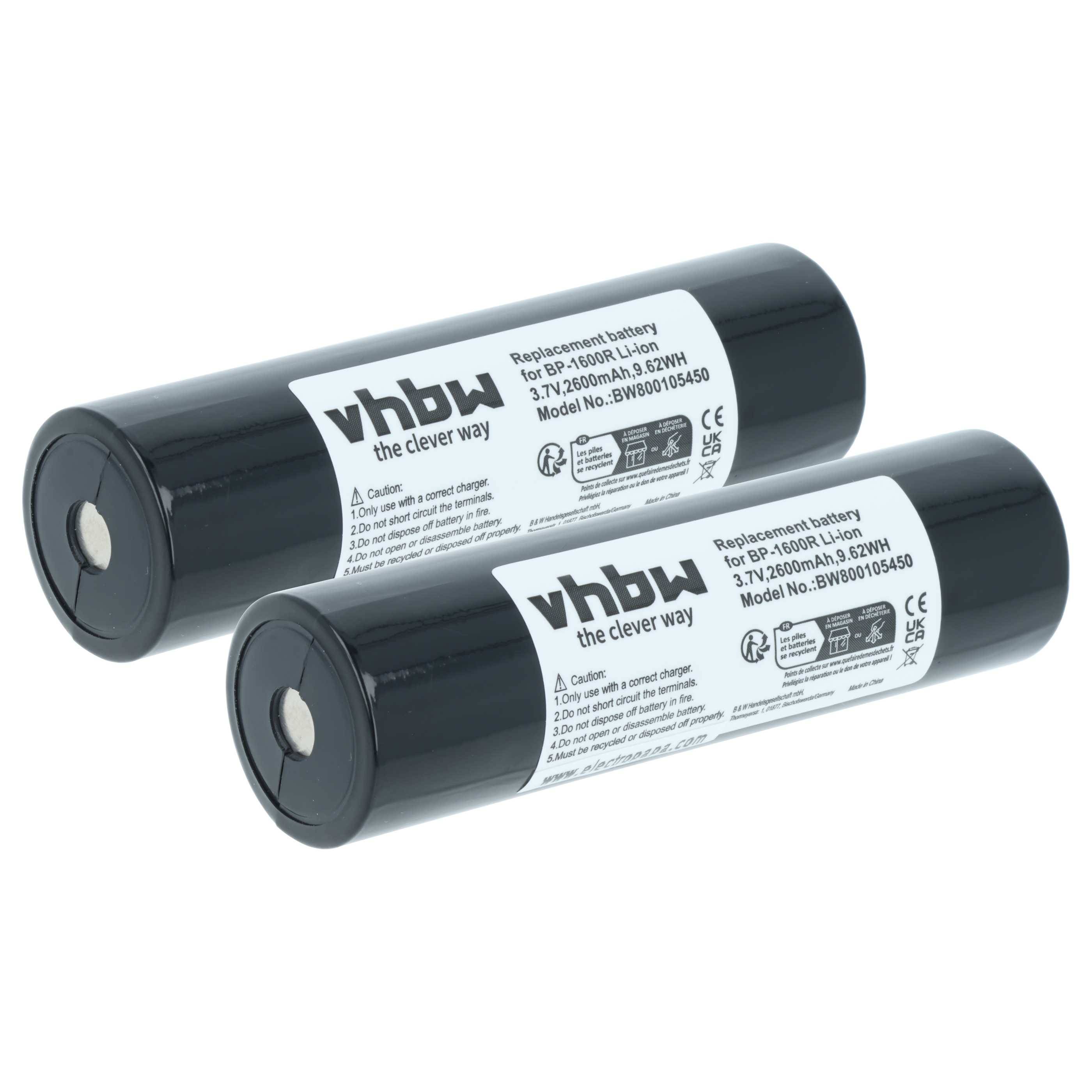 vhbw 2x Akku kompatibel mit Sharp MD-SS70, SHARP MD-CS100, MD-MS100, MD-MS200 tragbaren Mini Disk DV (2600 mAh, 3,7 V