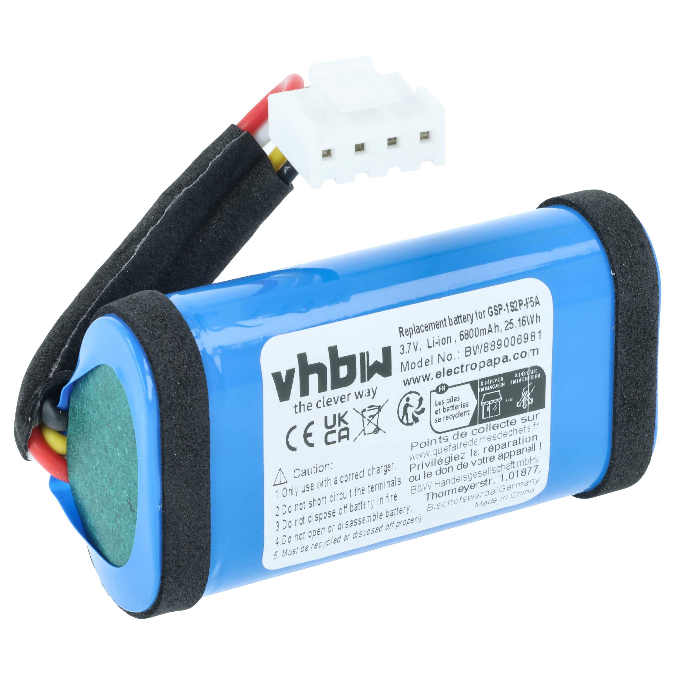 vhbw Akku kompatibel mit JBL PARTYBOX ENCORE ESSENTIAL | Lautsprecher Boxen Speaker (6800 mAh, 3,7 V, Li-Ion)