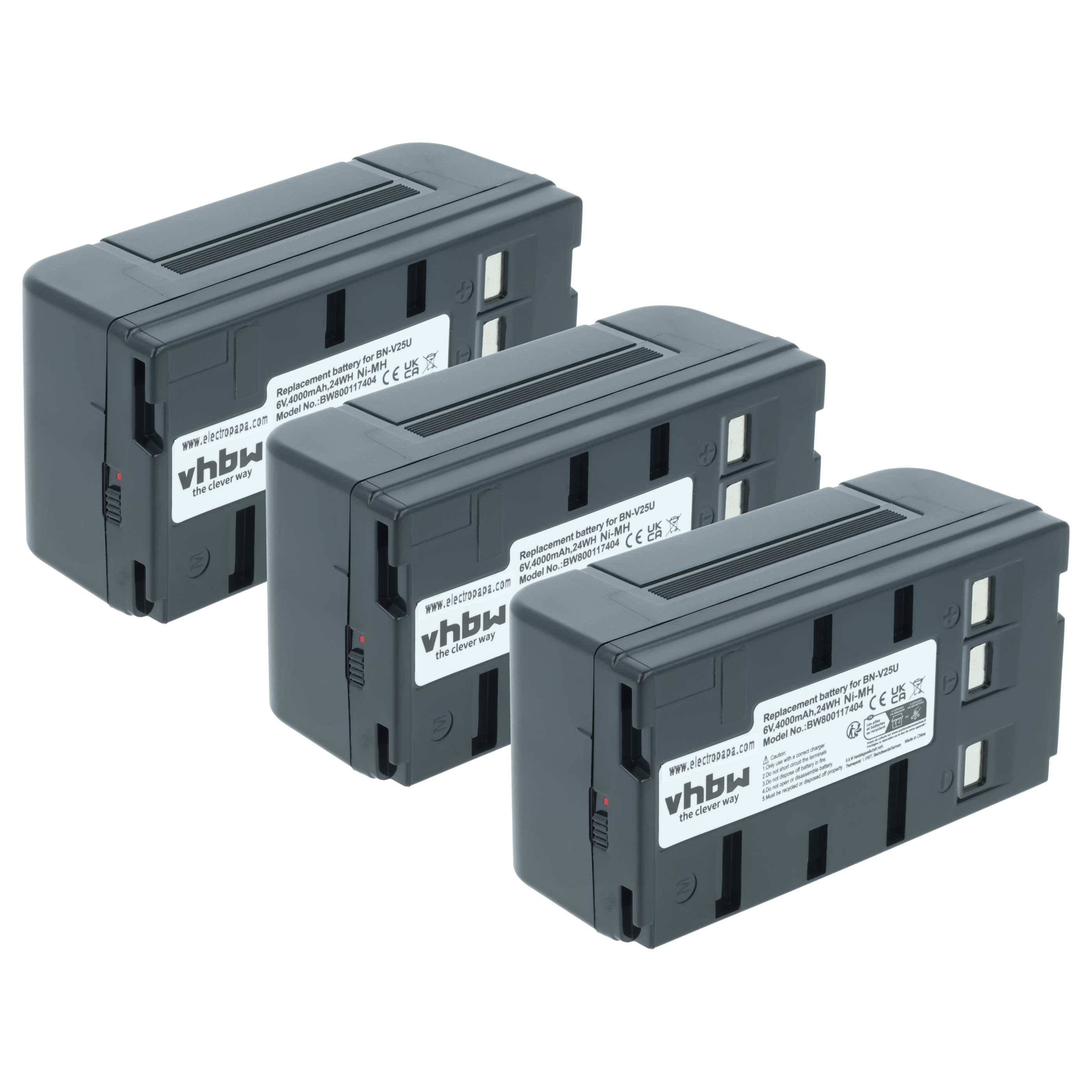 vhbw 3x Akku kompatibel mit JVC GR-AX220U, GR-AX210U, GR-AX230U, GR-AX210, GR-AX202U, GR-AX201U, GR-AX200U Kamera (4000