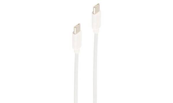 USB Lade-Sync Kabel, USB C Stecker auf USB-C Stecker, 2.0, ABS, weiß, 0,5m