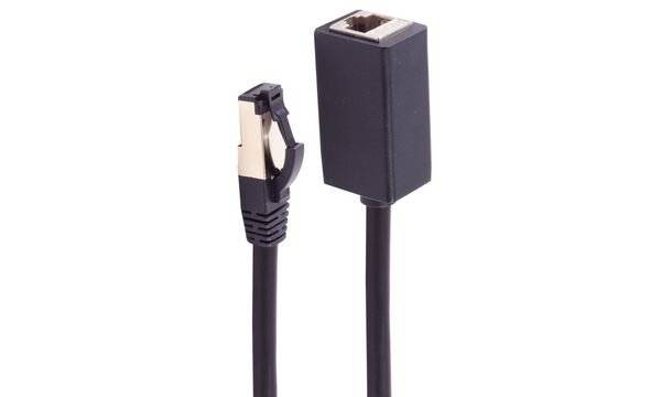 S-Conn Patchkabel-Verlängerung Cat. 8.1, S/FTP, TPE, halogenfrei, schwarz, 1,0 m