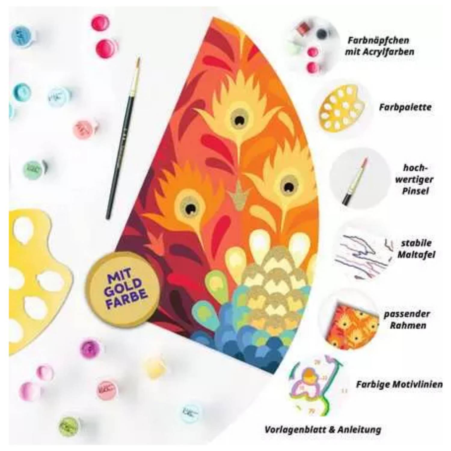 Ravensburger CreArt Stolzer Pfau - Malen nach Zahlen für Kinder ab 11 Jahren, Guss-/Mal-Set für Kinder, 11 Jahr(e)