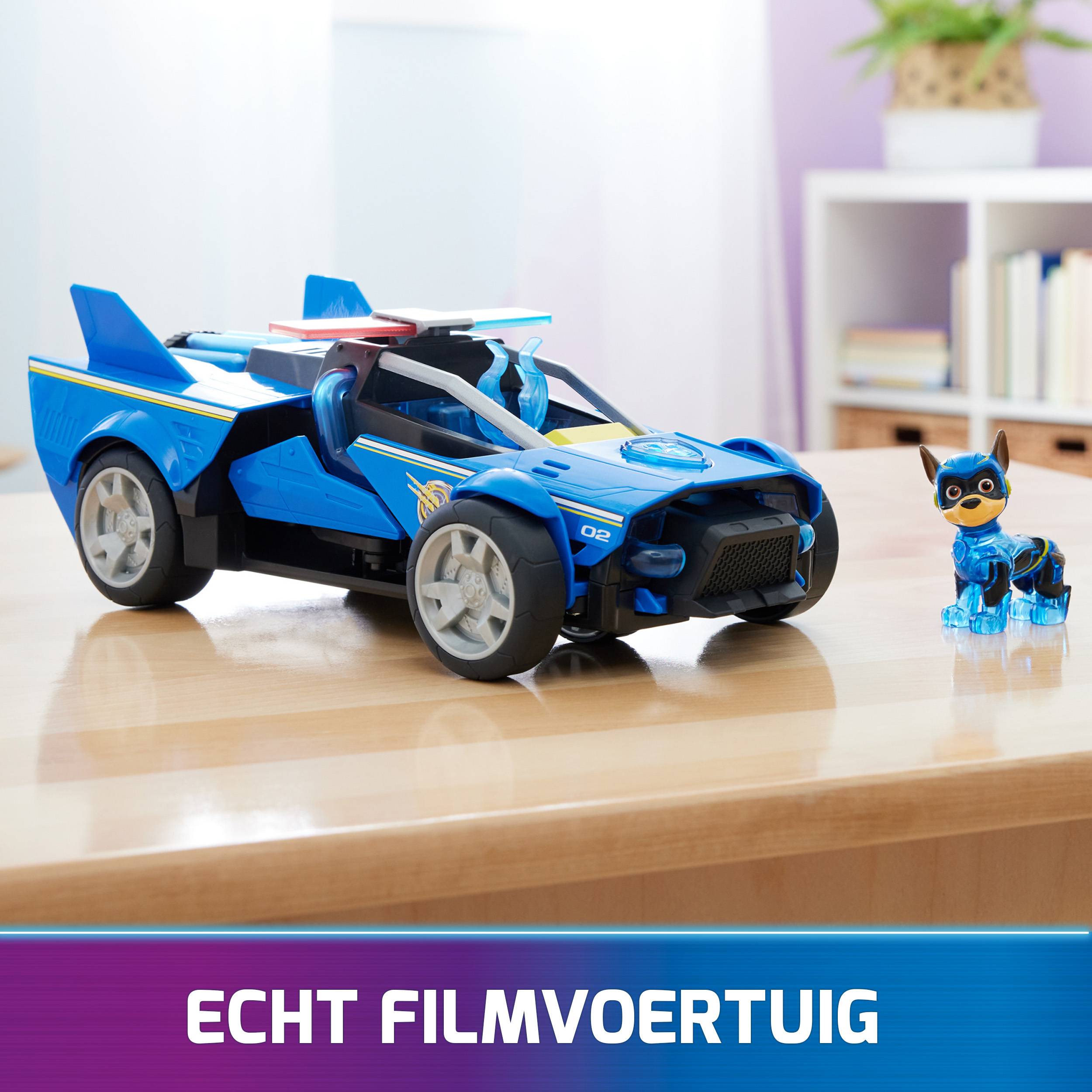 Spin Master PAW Patrol : Der Mighty Kinofilm, 40cm langes Chase Deluxe Superhelden-Raketenfahrzeug