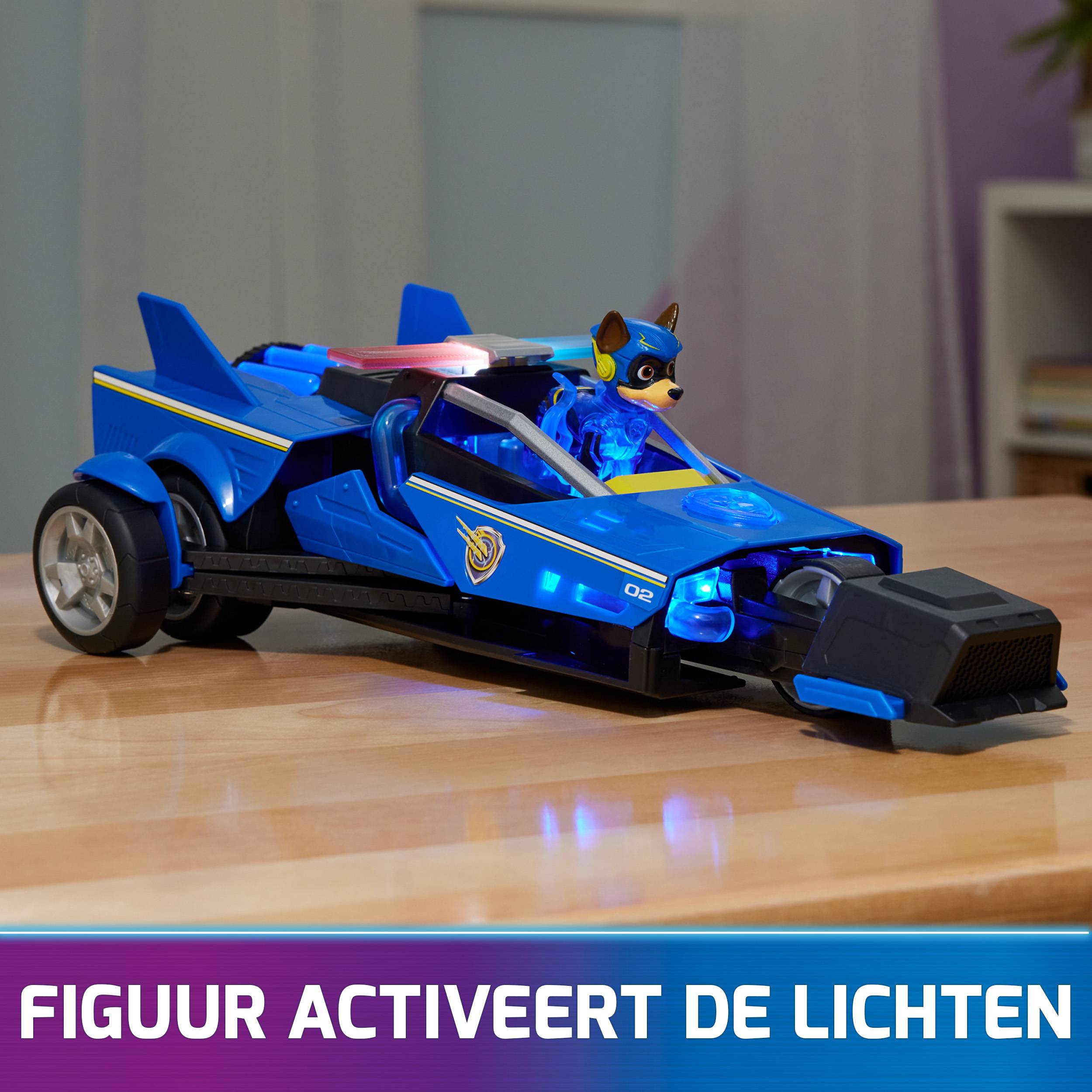 Spin Master PAW Patrol : Der Mighty Kinofilm, 40cm langes Chase Deluxe Superhelden-Raketenfahrzeug