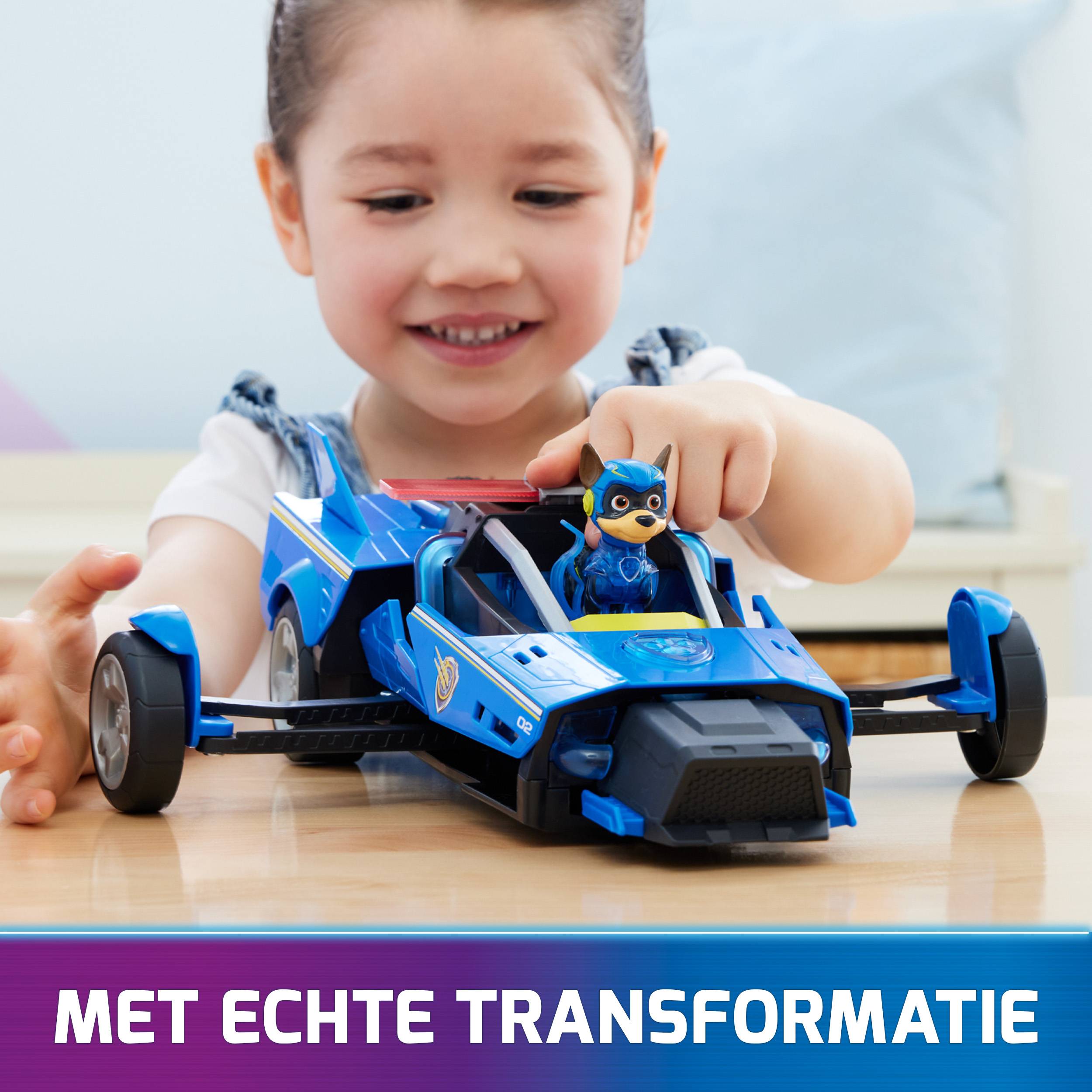 Spin Master PAW Patrol : Der Mighty Kinofilm, 40cm langes Chase Deluxe Superhelden-Raketenfahrzeug