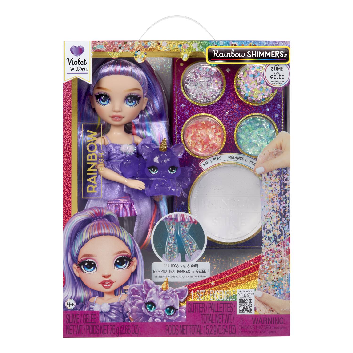 Rainbow High Rainbow Shimmers with Slime Fashion Doll - Violet (purple), Modepuppe, Weiblich, 4 Jahr(e), Junge/Mädchen,