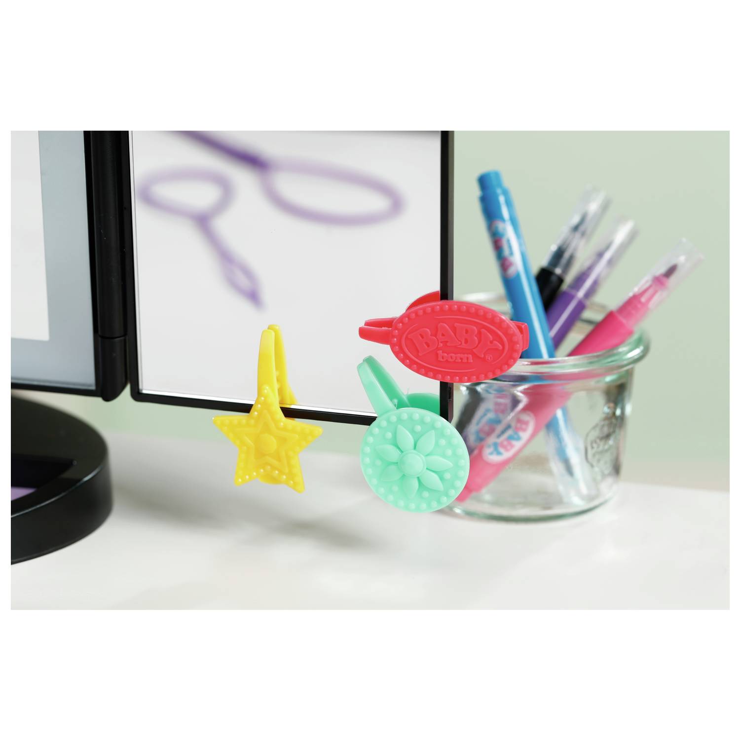 Zapf BABY born Styling Marker & Accessories, Make-up-/Styling-Puppenkopf, Weiblich, 3 Jahr(e), Junge/Mädchen, Mehrfarbig
