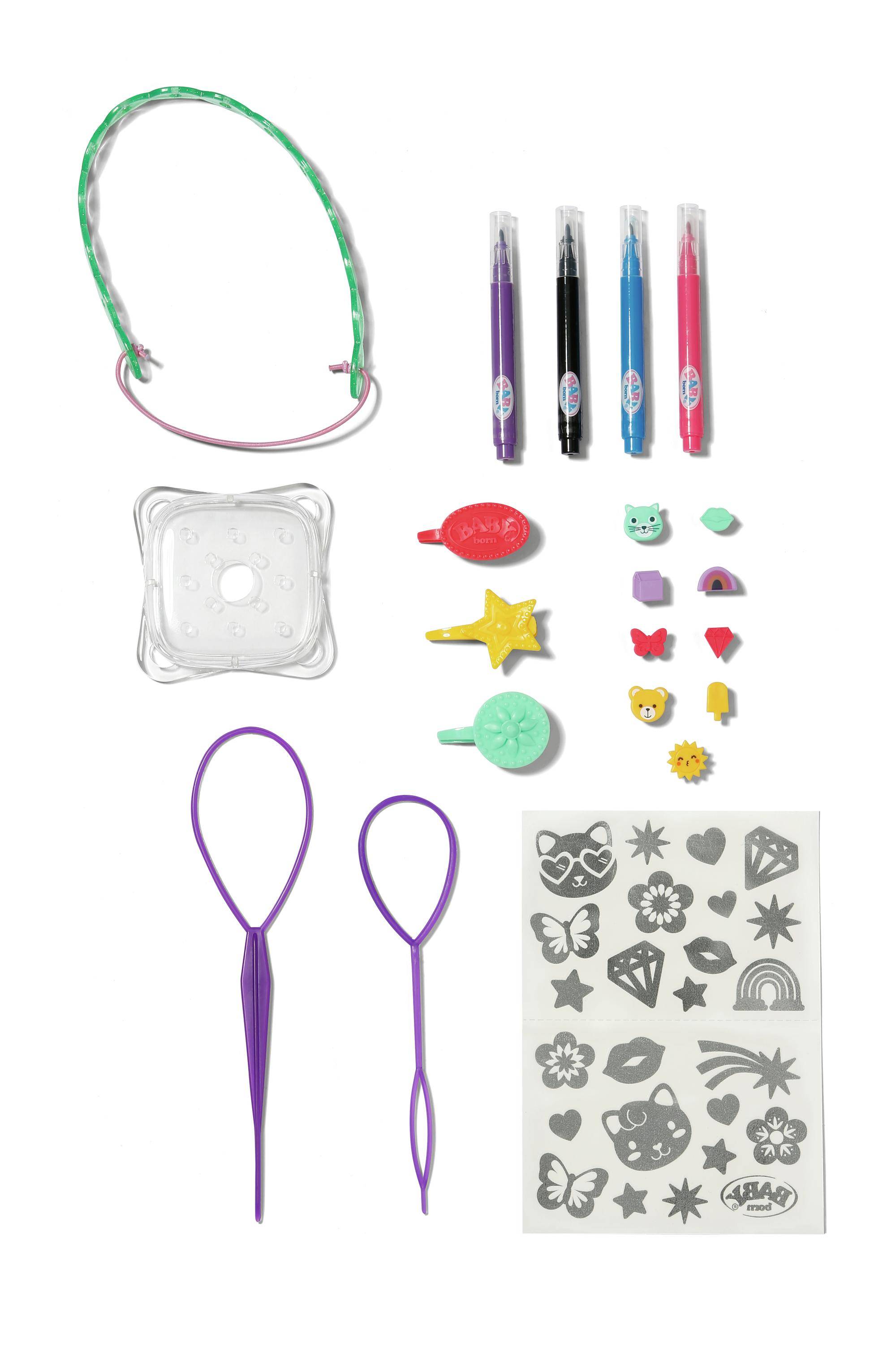 Zapf BABY born Styling Marker & Accessories, Make-up-/Styling-Puppenkopf, Weiblich, 3 Jahr(e), Junge/Mädchen, Mehrfarbig