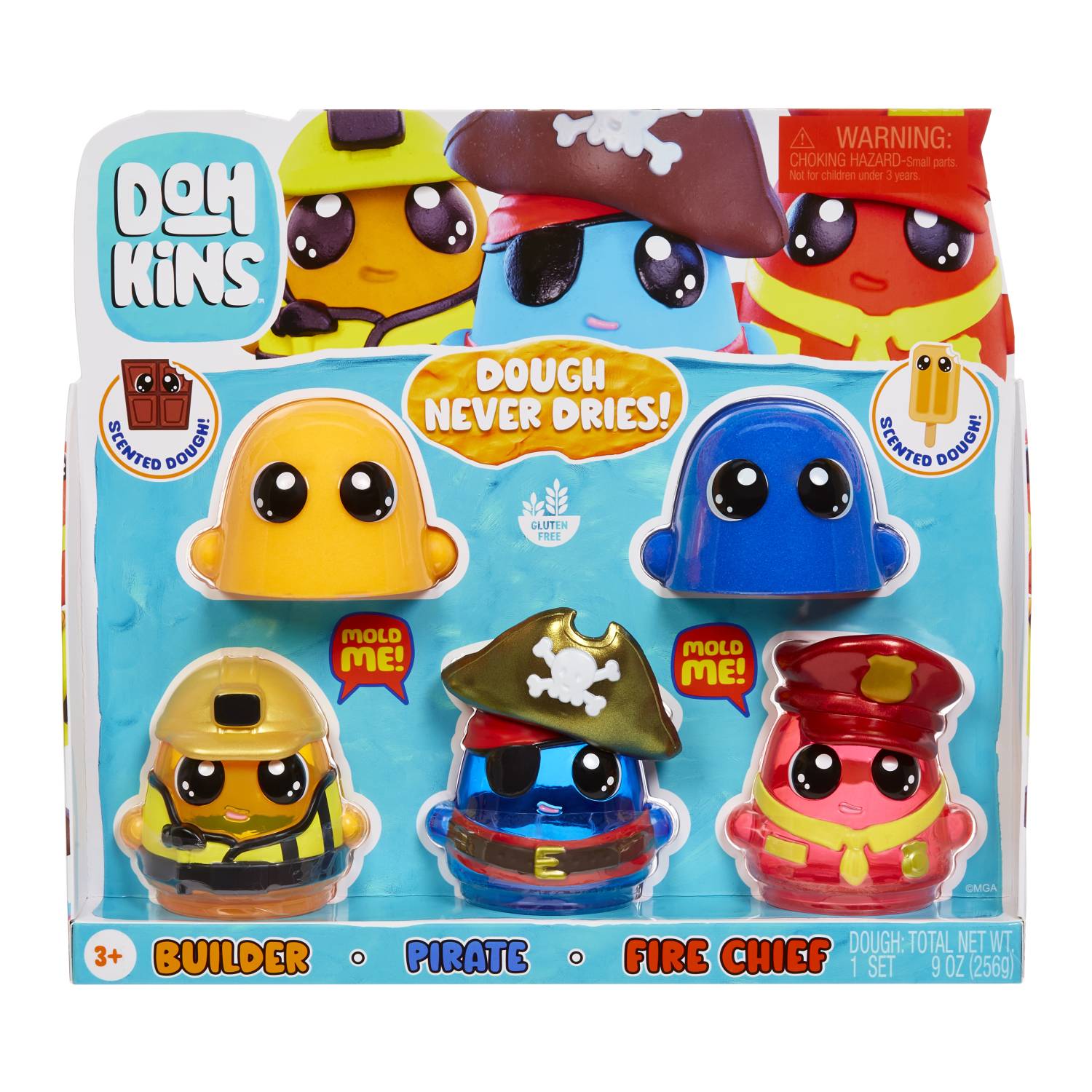MGA Entertainment Inc. MGA Entertainment DohKins Hero Pack - Assortment 1, Modellierton, Mehrfarbig,