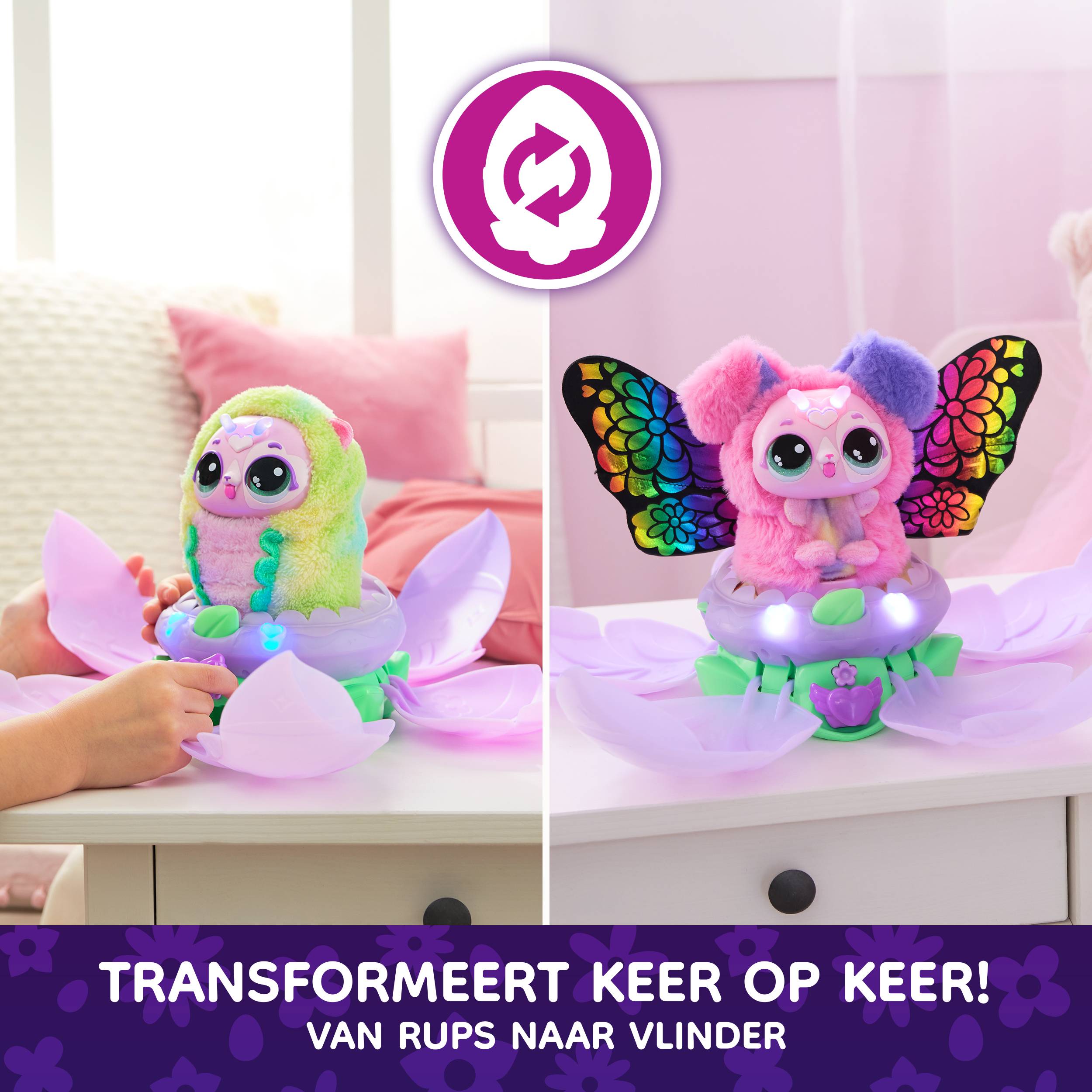 Spin Master Hatchimals Bloomables von - Puppyfly, Interaktives Spielzeug mit Überraschung, doppelter