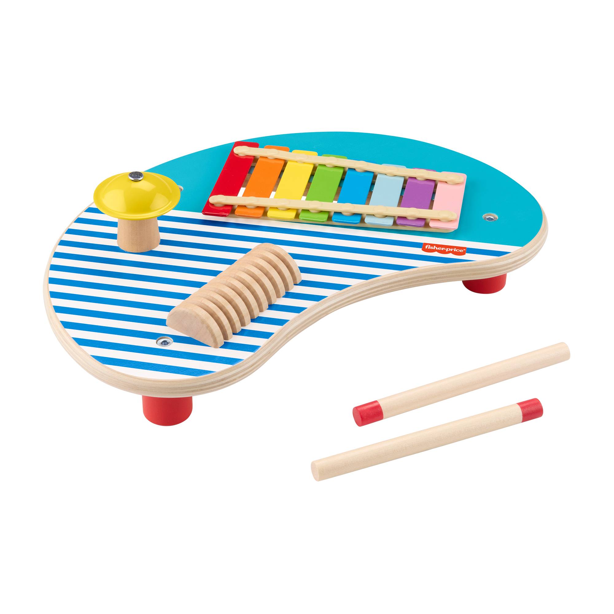 Mattel Holz-Musiktisch mit 3 Percussion-Instrumenten
