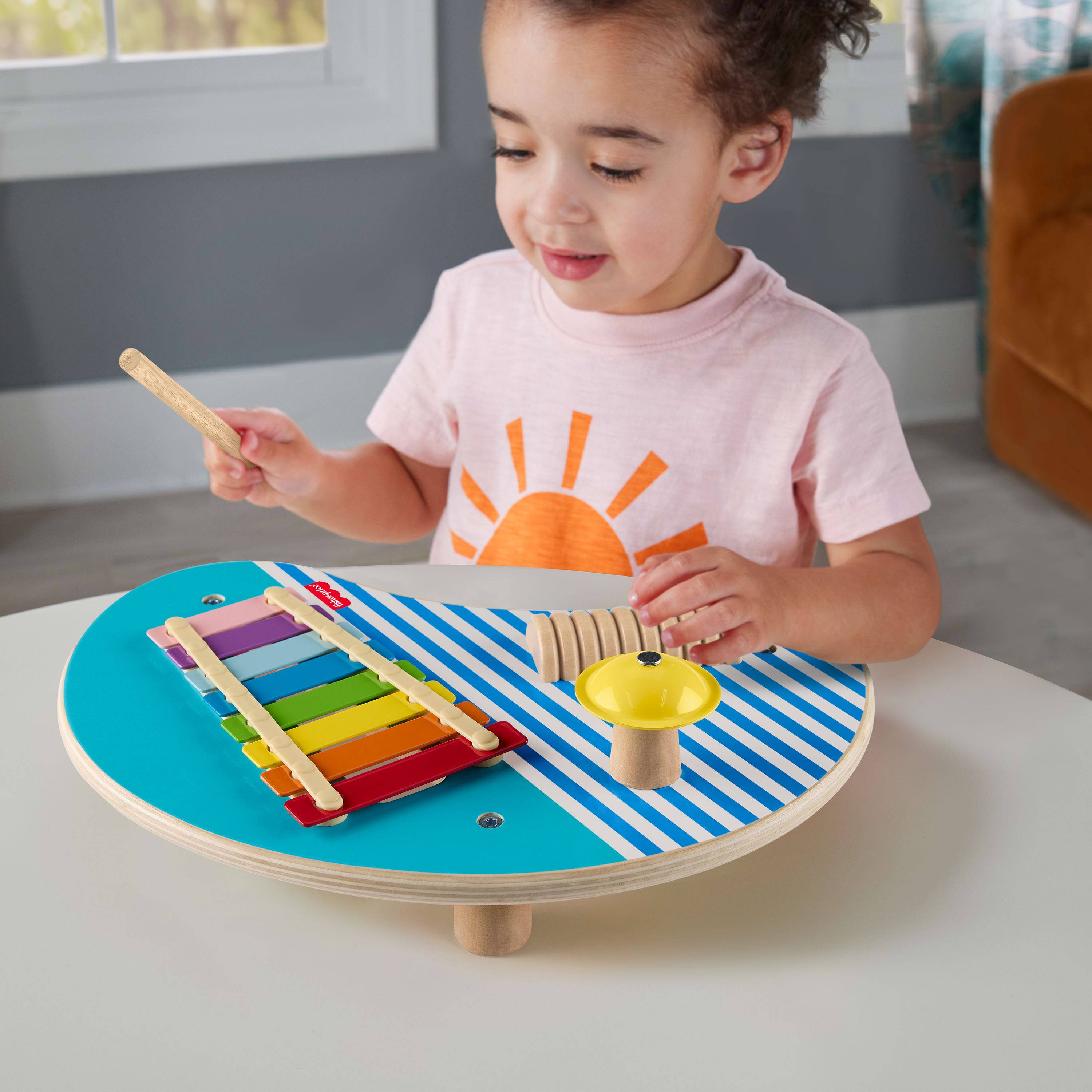 Mattel Holz-Musiktisch mit 3 Percussion-Instrumenten