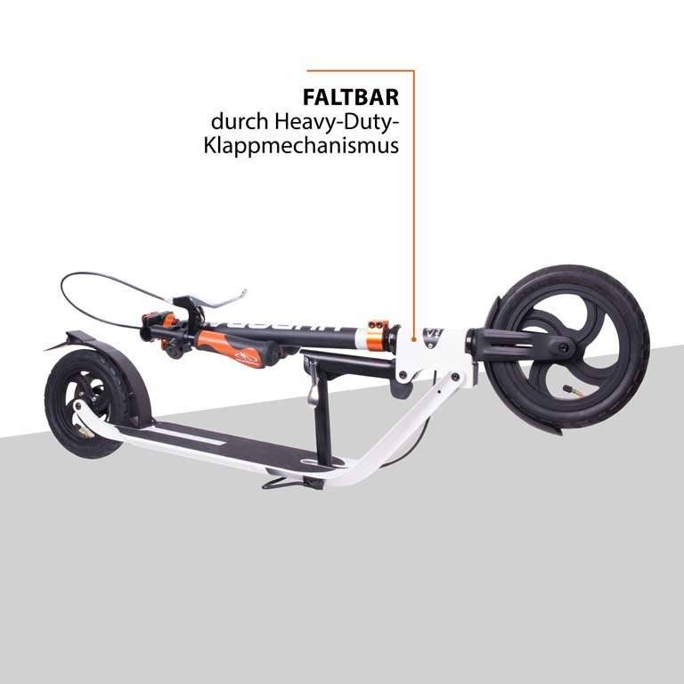HUDORA BigWheel Air 230 Dual Brake, Universal, Klassischer Roller, Beide Geschlechter, 120 kg, 2 Rad/Räder, Schwarz, Wei