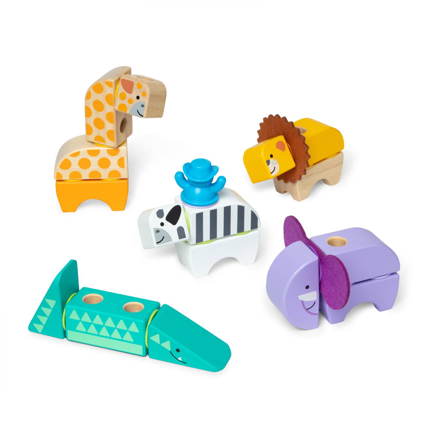 Spin Master Melissa & Doug Blockables Safari Bauset, 34 Teile, 2 Jahr(e), 34 Stück(e), Holz
