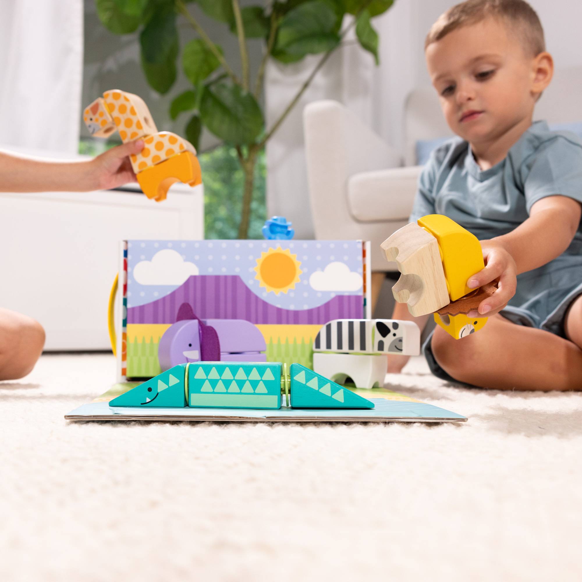 Spin Master Melissa & Doug Blockables Safari Bauset, 34 Teile, 2 Jahr(e), 34 Stück(e), Holz