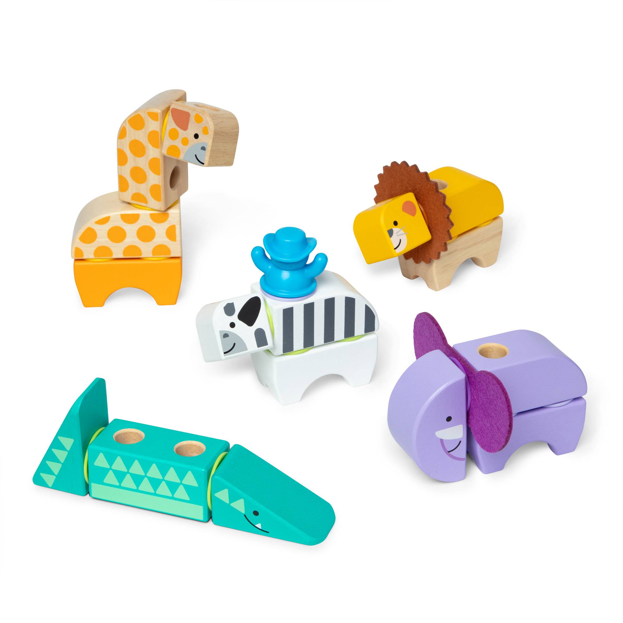 Spin Master Melissa & Doug Blockables Safari Bauset, 34 Teile, 2 Jahr(e), 34 Stück(e), Holz