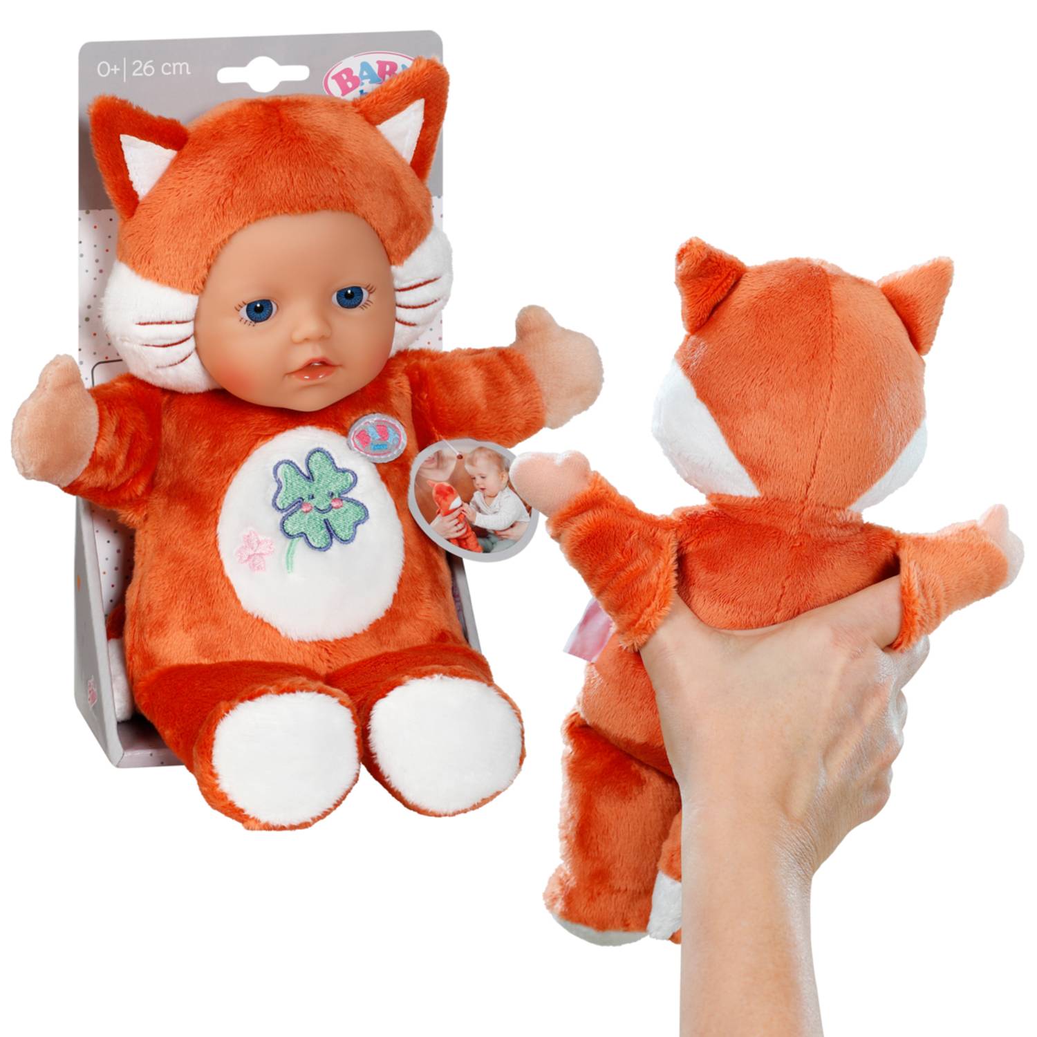 Zapf BABY born for babies Fox 26cm, Babypuppe, Weiblich, Junge/Mädchen, 260 mm, Mehrfarbig