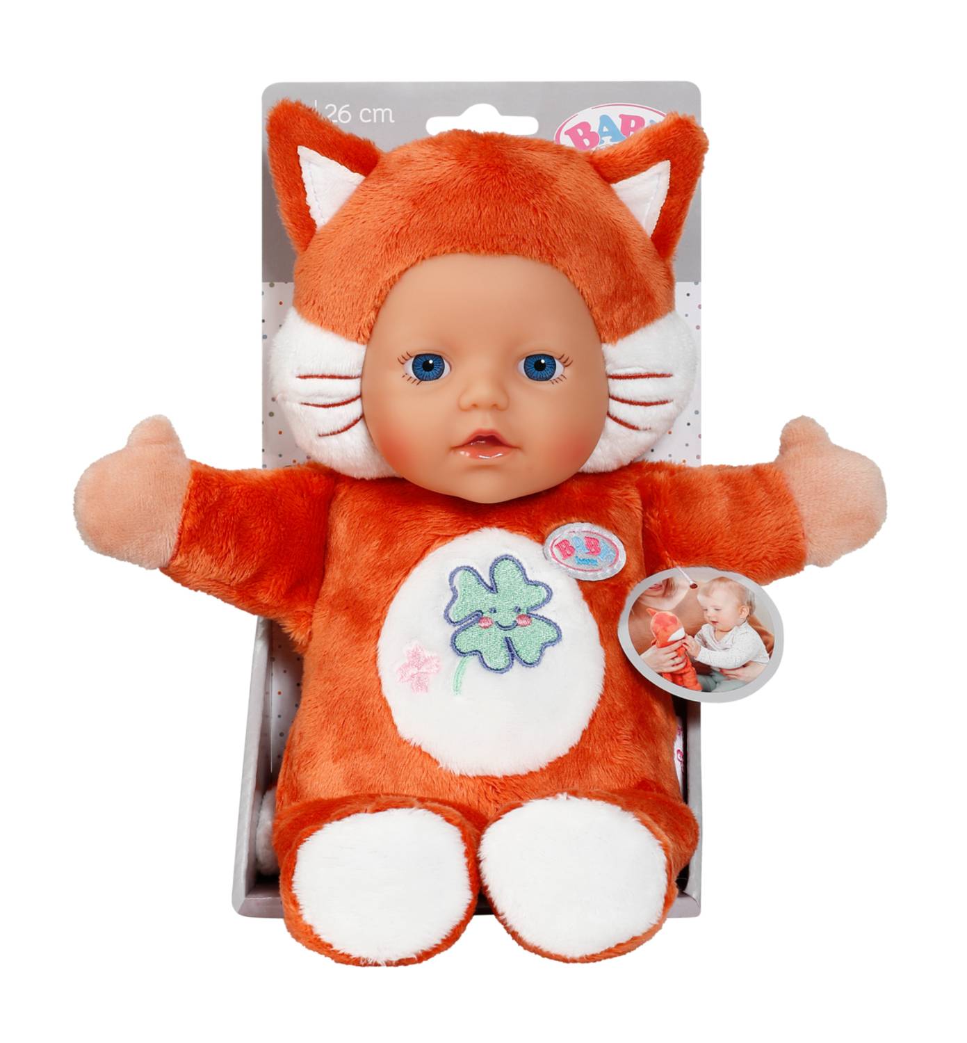 Zapf BABY born for babies Fox 26cm, Babypuppe, Weiblich, Junge/Mädchen, 260 mm, Mehrfarbig