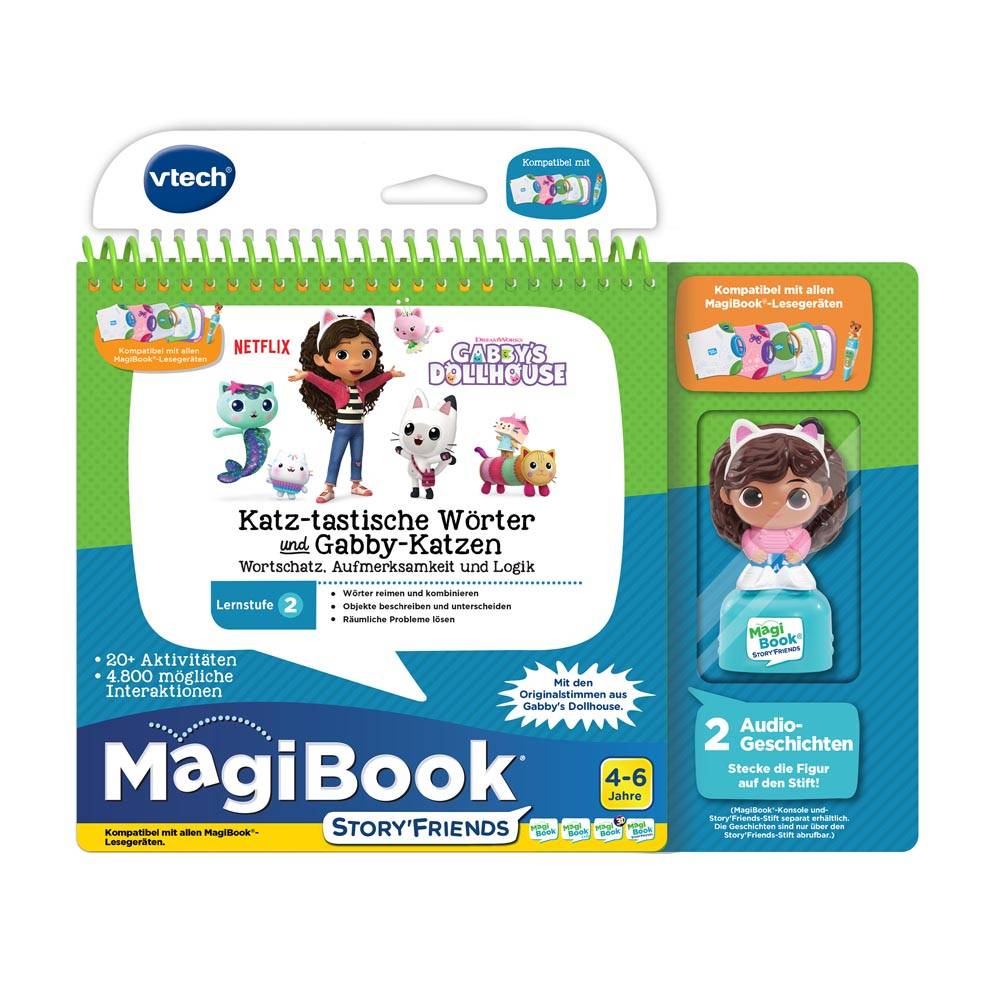 VTech MagiBook Lernstufe 2 - Gabby's Dollhouse inklusive Story'Friend Lernfigur, 4 Jahr(e), Mehrfarbig