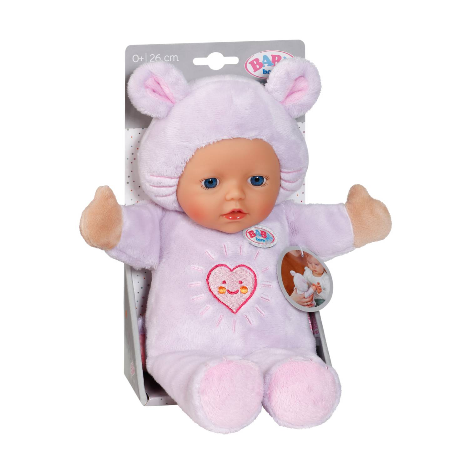 Zapf BABY born for babies Mouse 26cm, Babypuppe, Geschlechtsneutral, Junge/Mädchen, 260 mm, Mehrfarbig