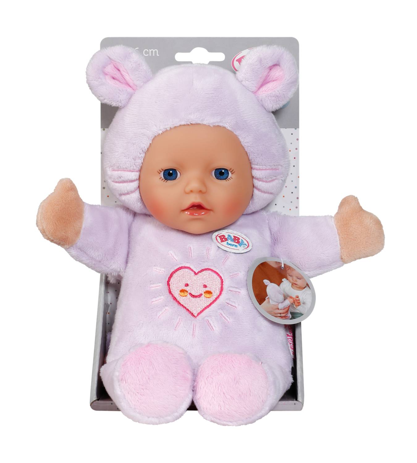 Zapf BABY born for babies Mouse 26cm, Babypuppe, Geschlechtsneutral, Junge/Mädchen, 260 mm, Mehrfarbig