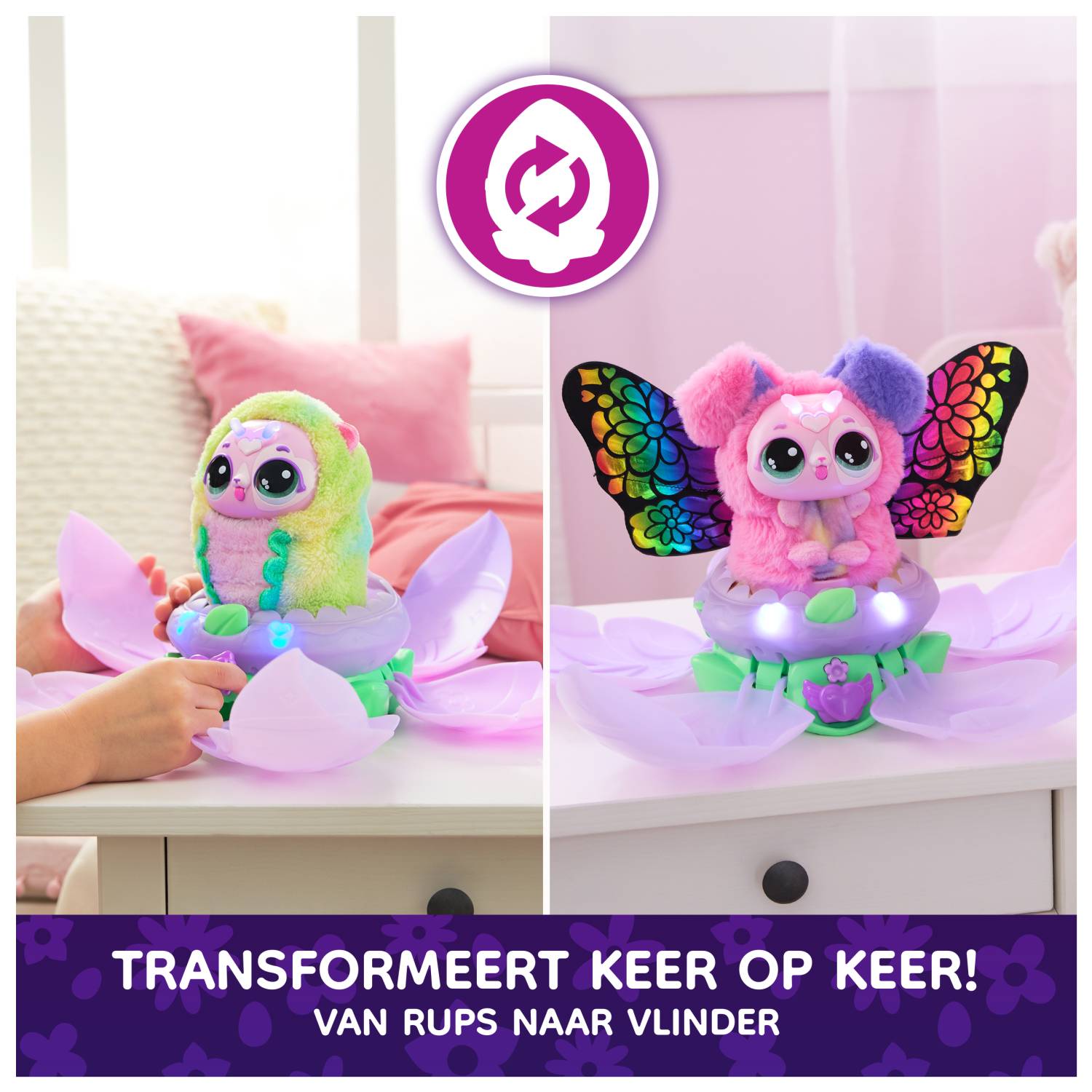 Spin Master Hatchimals Bloomables von - Puppyfly, Interaktives Spielzeug mit Überraschung, doppelter