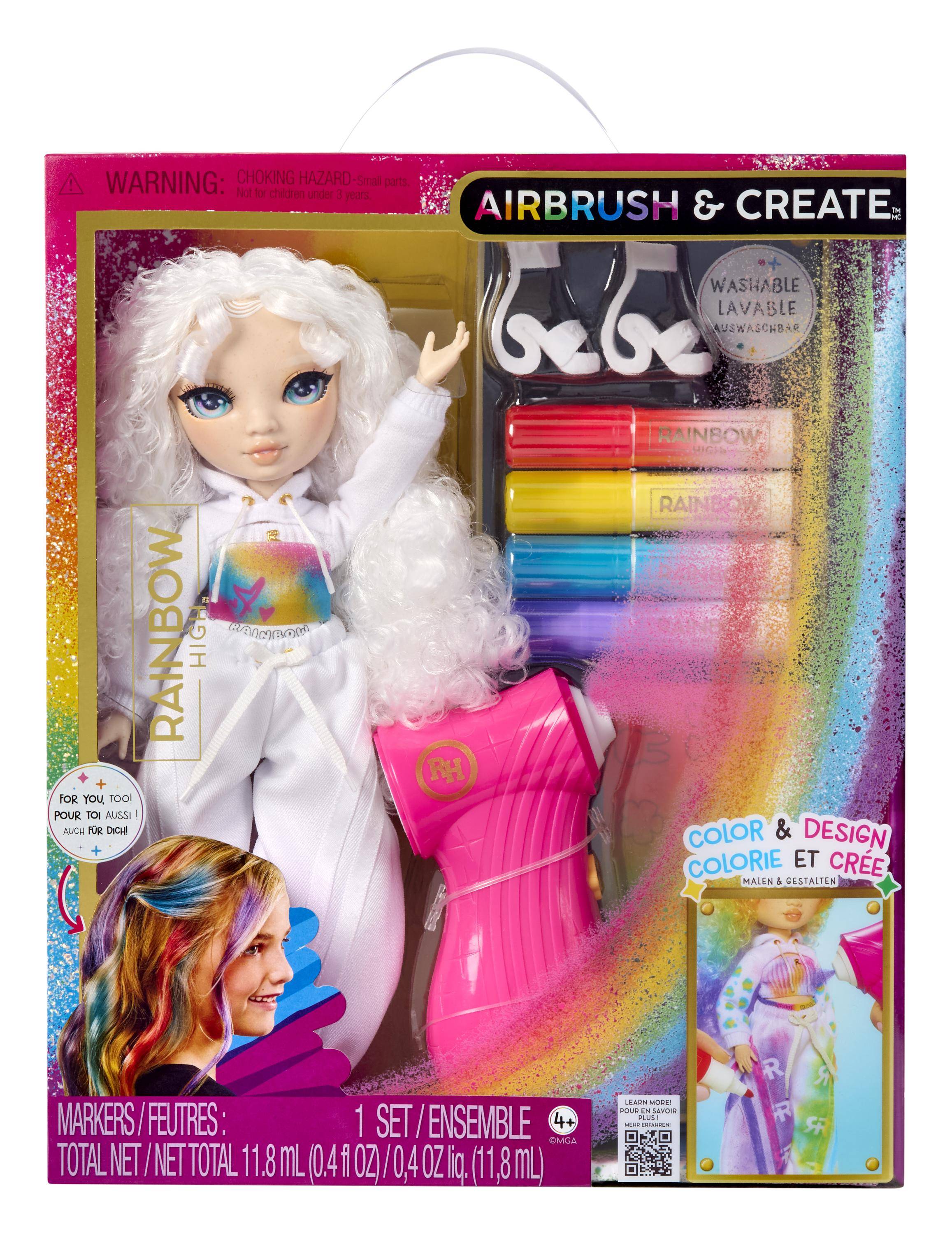 MGA Entertainment Inc. Rainbow High Air Brush & Create Fashion Dolls -Green Eyes, Modepuppe,