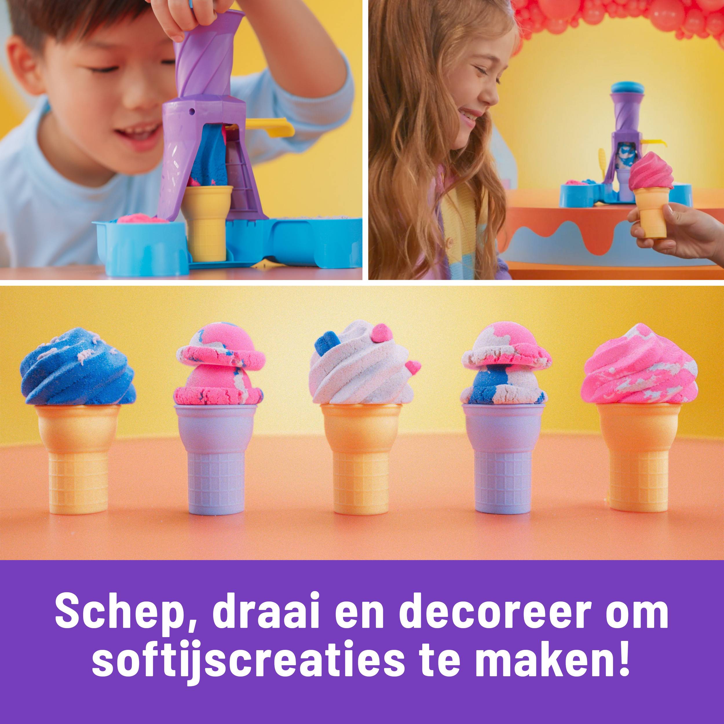 Spin Master Kinetic Sand Softeis Station, Kinetischer Sand für Kinder, 5 Jahr(e), Kunststoff, Mehrfarbig