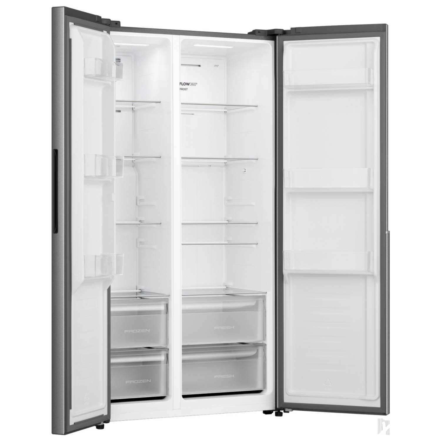 Gorenje Side by Side NRS917E41X SI, Freistehend, Amerikanische Tür, Edelstahl, 2 Tür(en), Berührung, LED