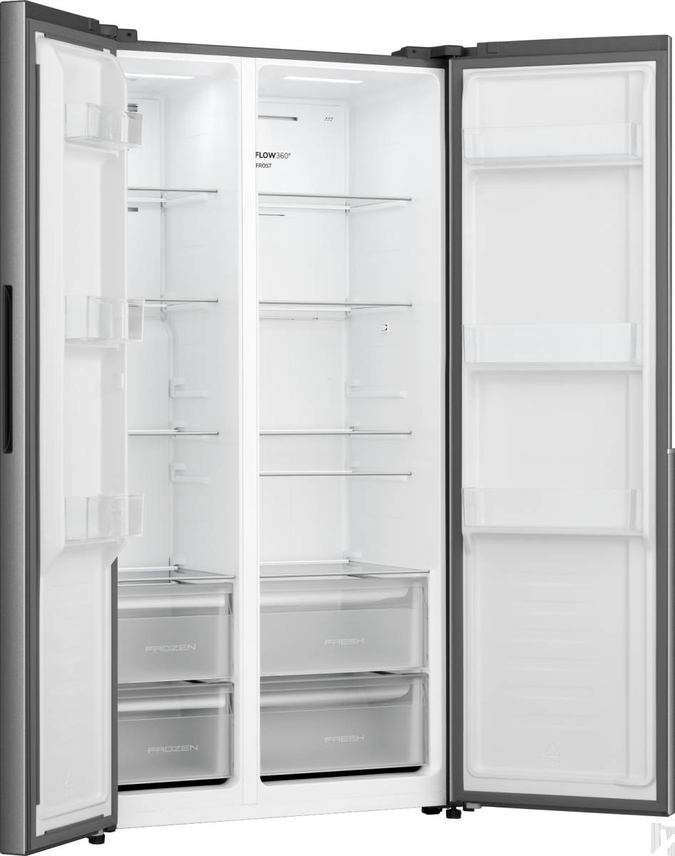 Gorenje Side by Side NRS917E41X SI, Freistehend, Amerikanische Tür, Edelstahl, 2 Tür(en), Berührung, LED