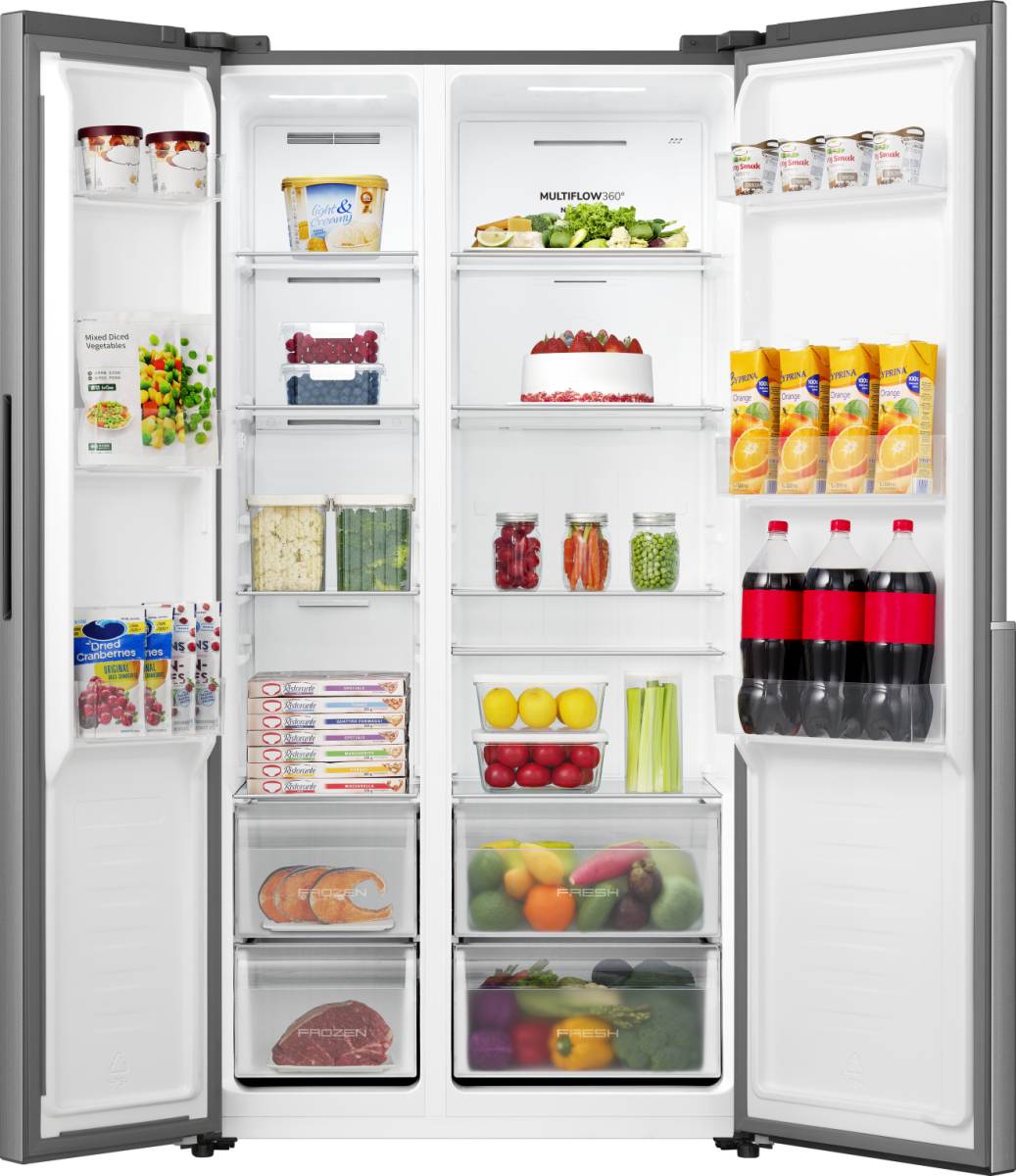 Gorenje Side by Side NRS917E41X SI, Freistehend, Amerikanische Tür, Edelstahl, 2 Tür(en), Berührung, LED