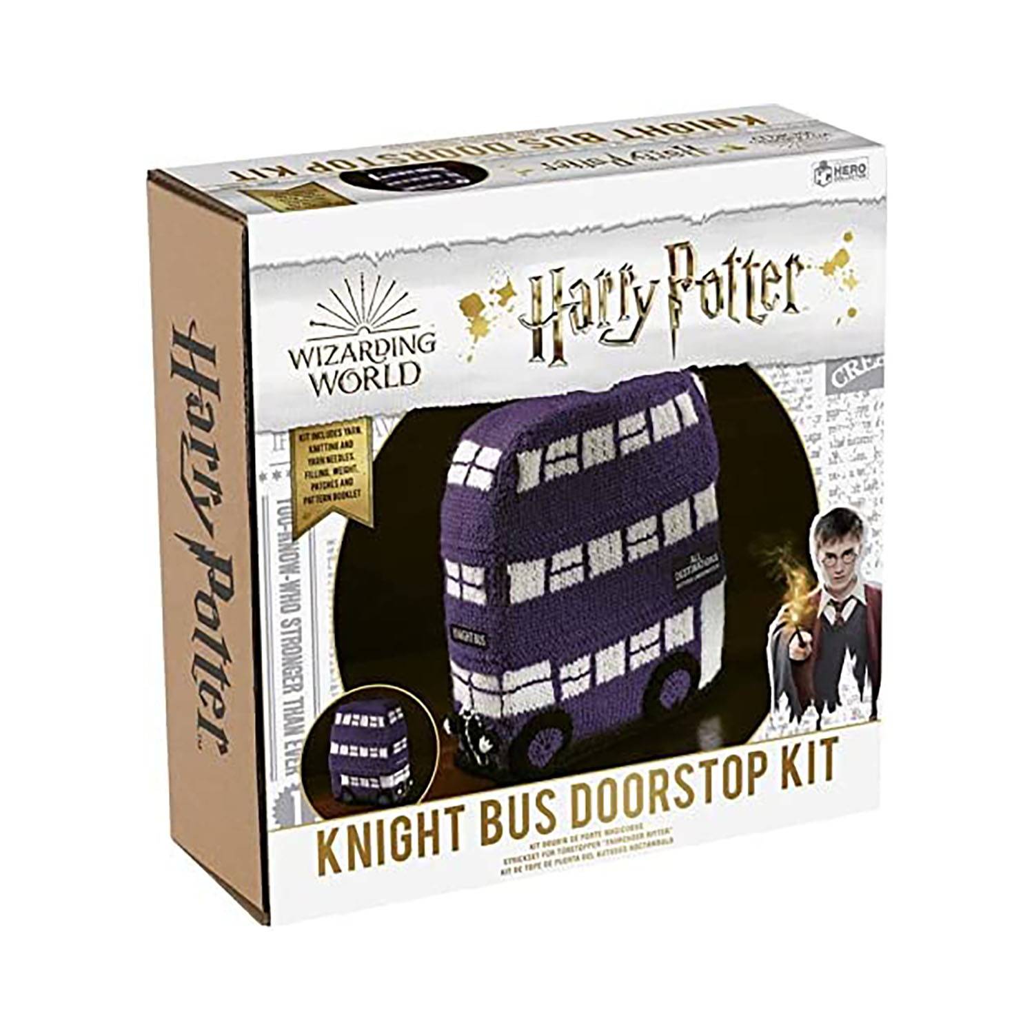 THUMBS UP - ! Harry Potter Strick-Set Türstopper Bus lila