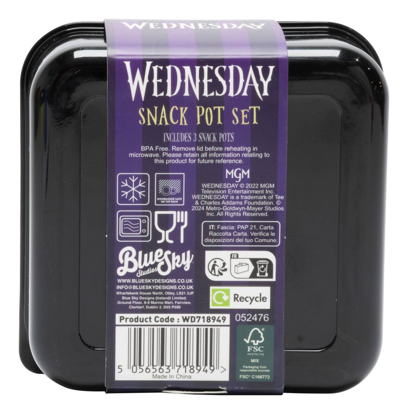 Wednesday - 3 in 1 Snack Boxen Multimedia-Technik Lunchbox