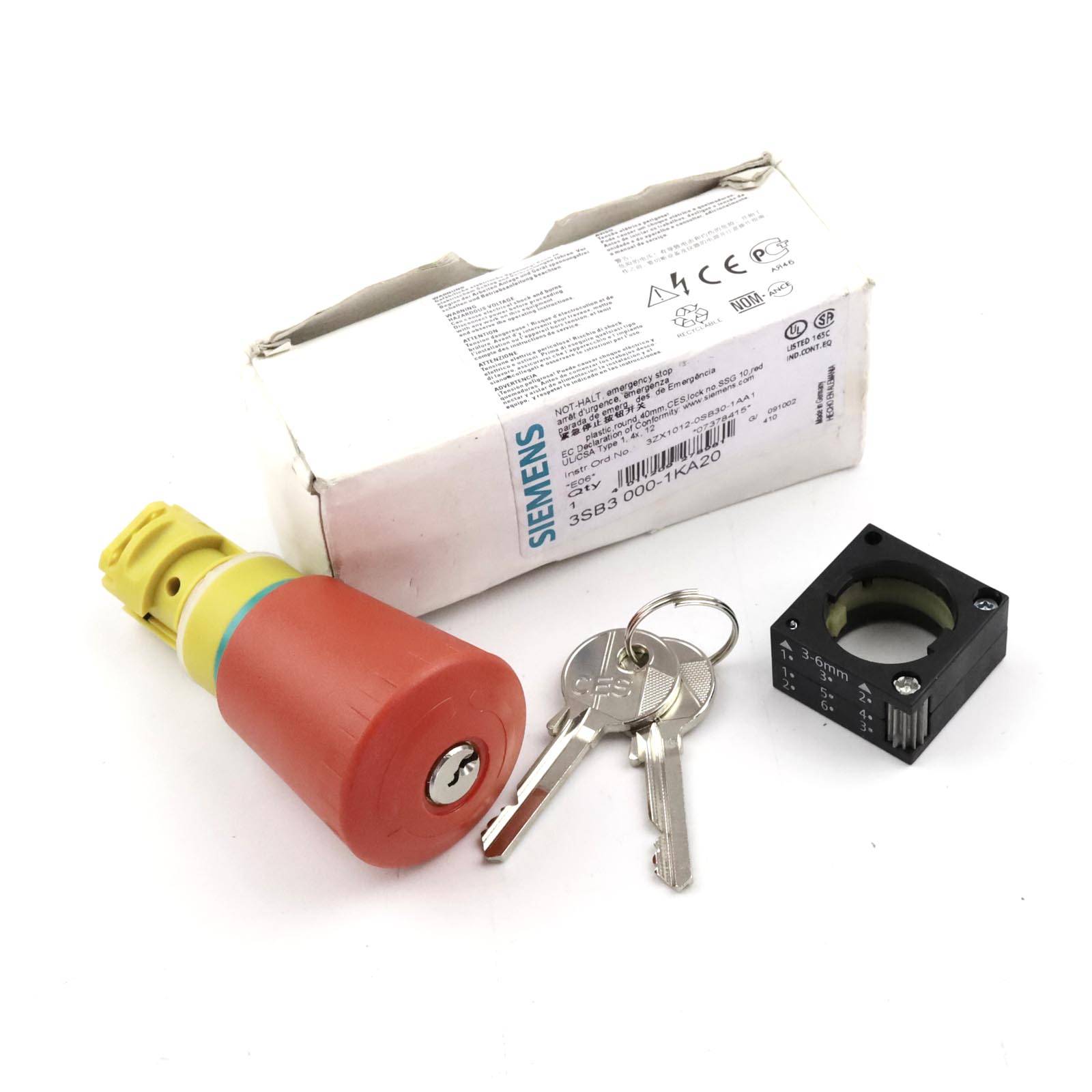Siemens Not-Halt-Pilzdrucktaster 3SB3000-1KA20 OVP