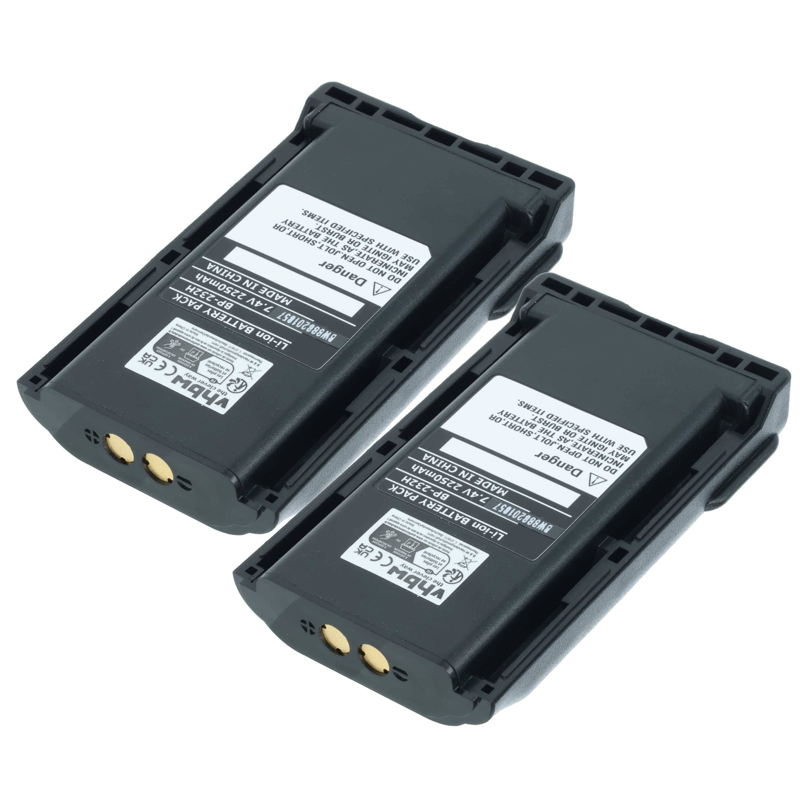 vhbw 2x Akku kompatibel mit Icom IC-F4031S, IC-F4061S, IC-F4036S, IC-F4032S, IC-F4033S, IC-F4061 Funkgerät, Walkie
