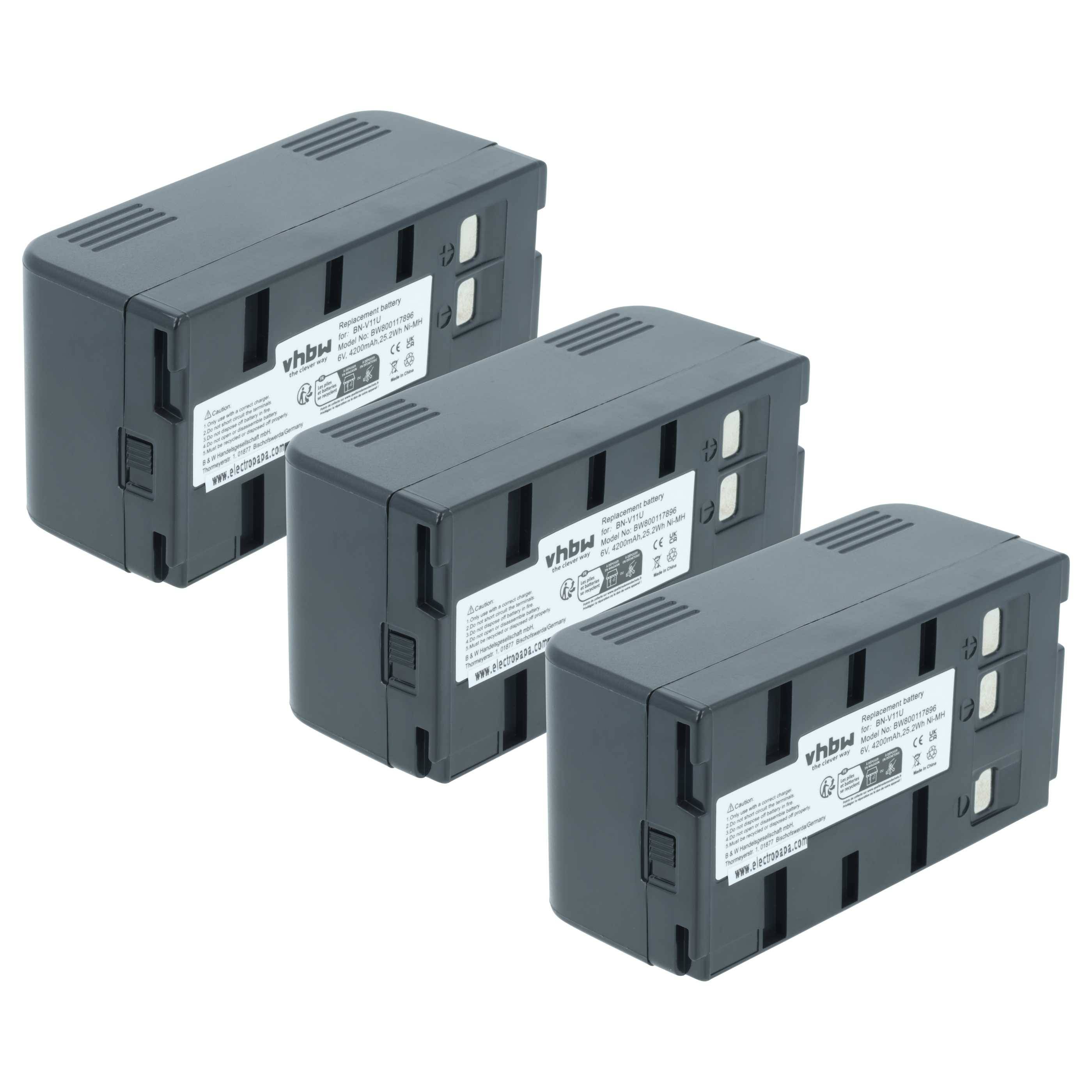 vhbw 3x Akku kompatibel mit JVC GR-AXM231U, GR-AXM230U, GR-AXM210U, GR-AXM20U, GR-AXM225U, GR-AXM220U Kamera (4200 mAh