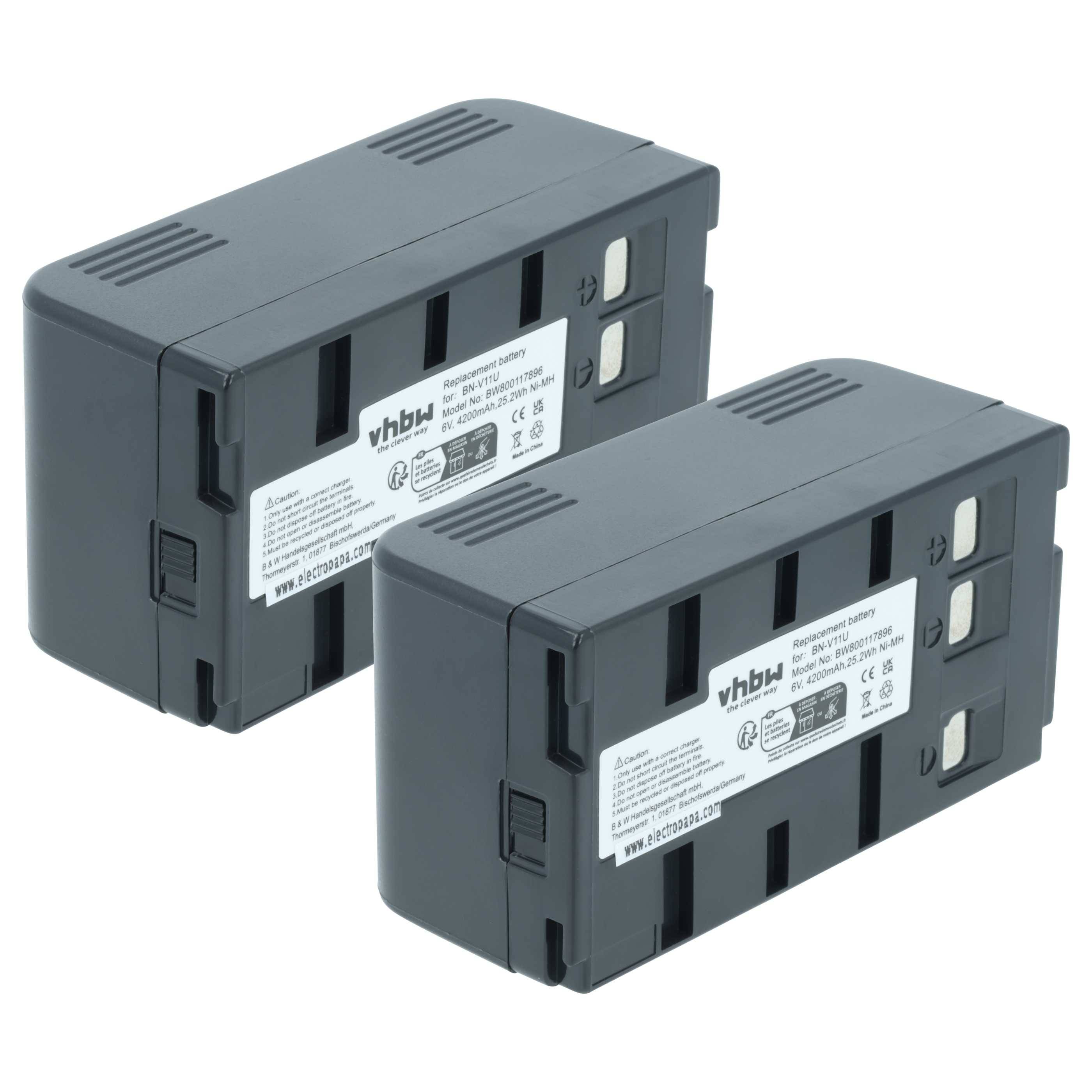 vhbw 2x Akku kompatibel mit JVC GR-AXM25U, GR-AXM250U, GR-AXM2U, GR-AXM270U, GR-AXM241U, GR-AXM300U Kamera (4200 mAh, 6